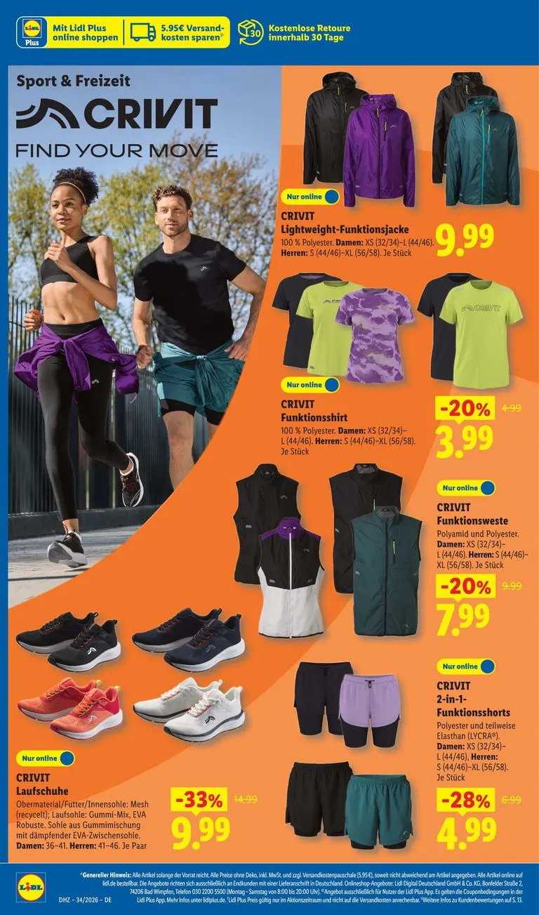 Lidl - Crivit Sport & Freizeit: Find Your Move von 17. August bis 22. August 2026 - Prospekt seite 1