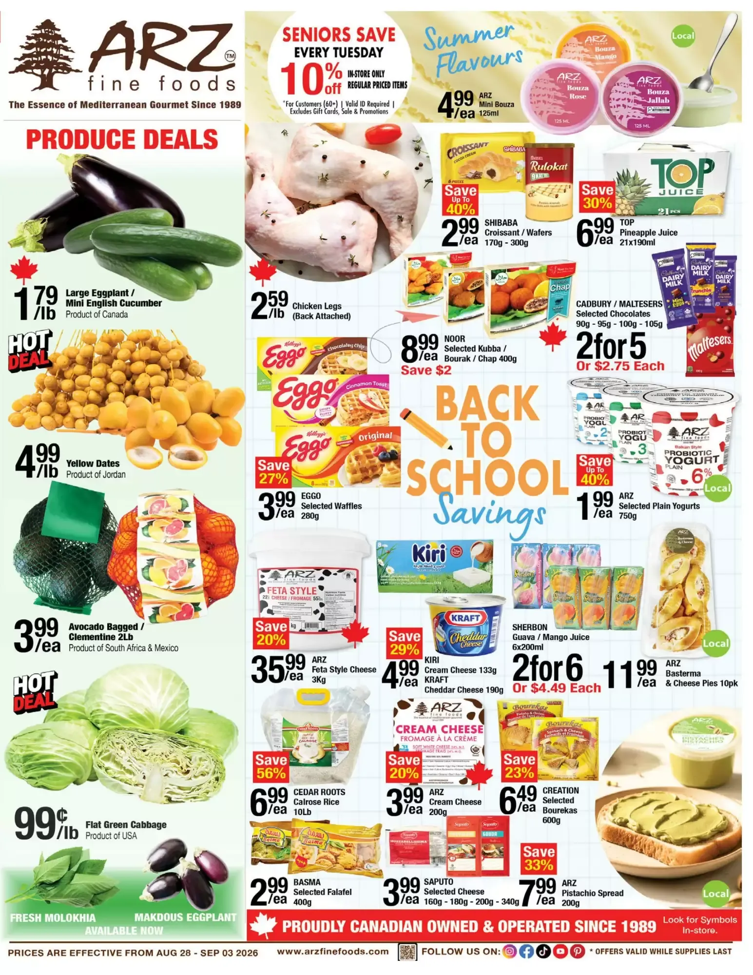 Arz Fine Foods: Ofertas en comestibles y ahorros de Regreso a Clases from August 28 to September 3 2026 - flyer page 1