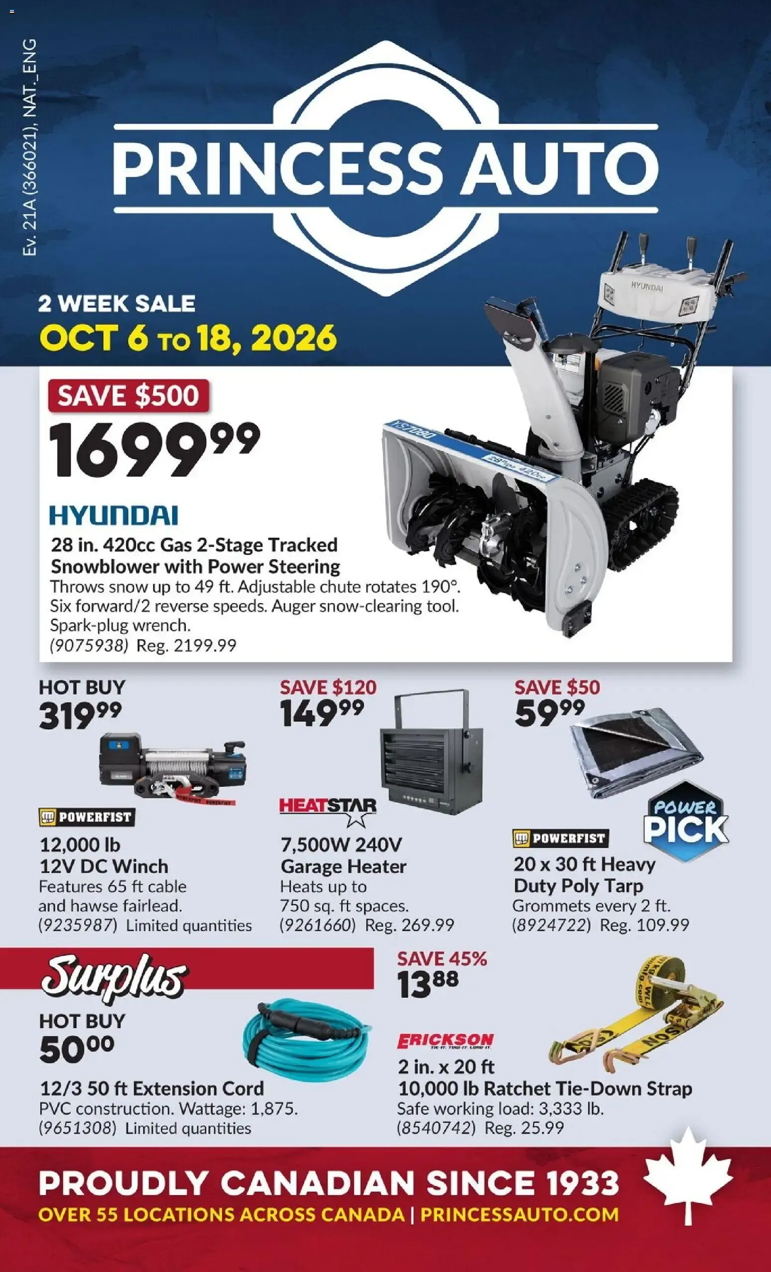 Princess Auto flyer - 2 Week Sale! from Oct 6, 2026 > weekly specials & deals from October 6 to October 18 2026 - flyer page 1