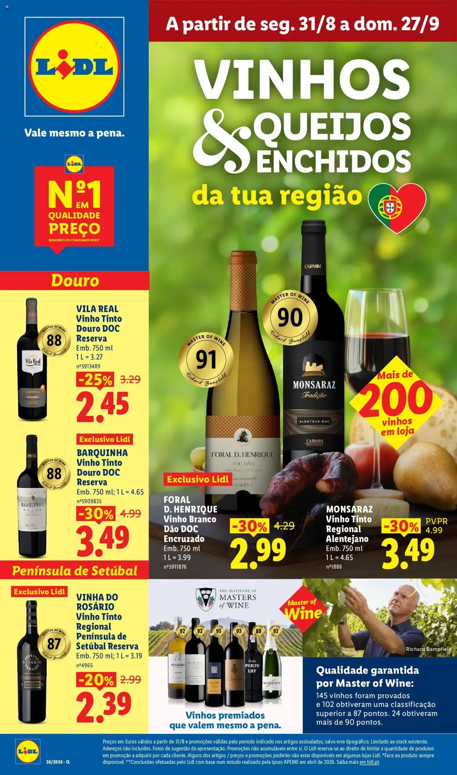 Folheto VINHOS & QUEIJOS ENCHIDOS de 31 de agosto até 27 de setembro 2026 - Pagina 1