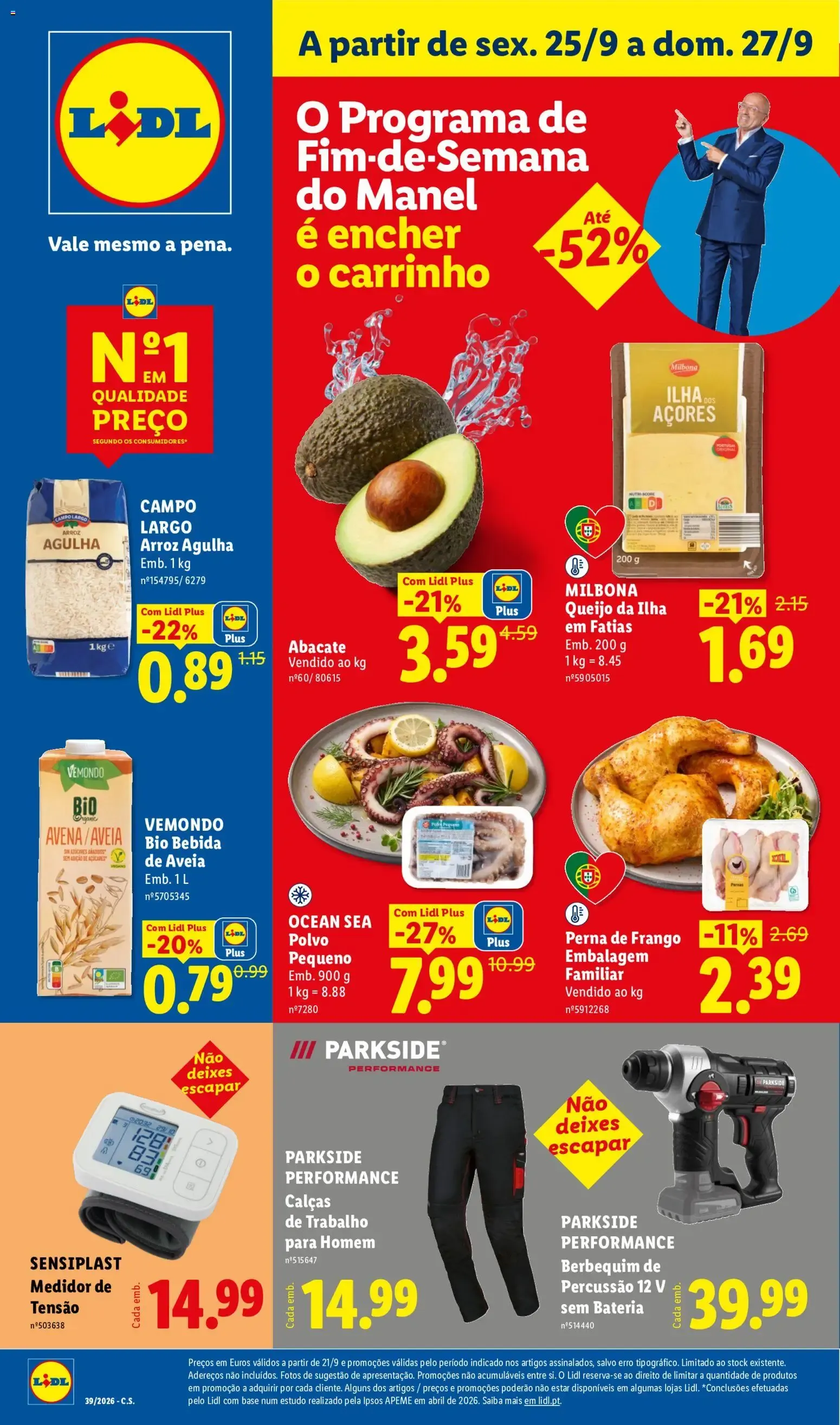 Folheto Lidl Promoções Fim de Semana » de 25/09/2026 - 27/09/2026 de 25 de setembro até 27 de setembro 2026 - Pagina 1