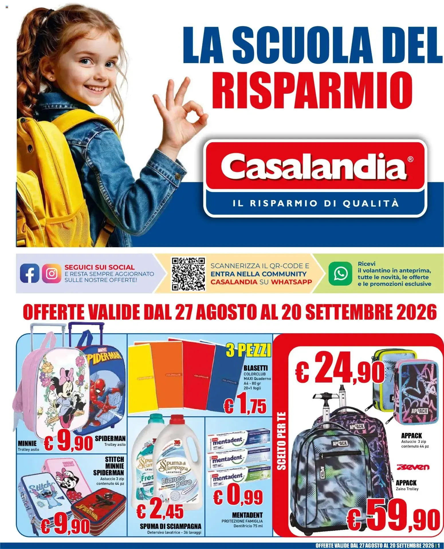 LA SCUOLA DEL RISPARMIO Casalandia da 27 agosto a 20 settembre di 2026 - Pagina del volantino 1