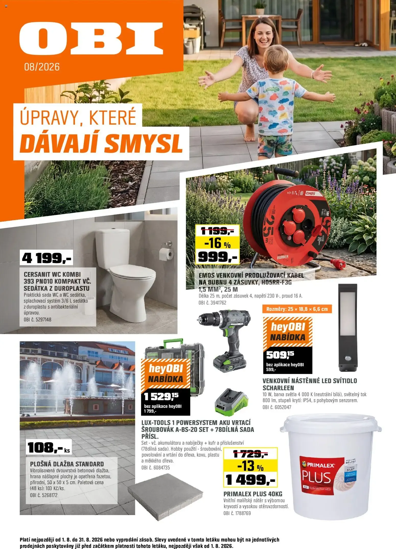OBI leták od 01.08.2026 - akční nabídka - 1. srpna 31. srpna 2026 - Page 1