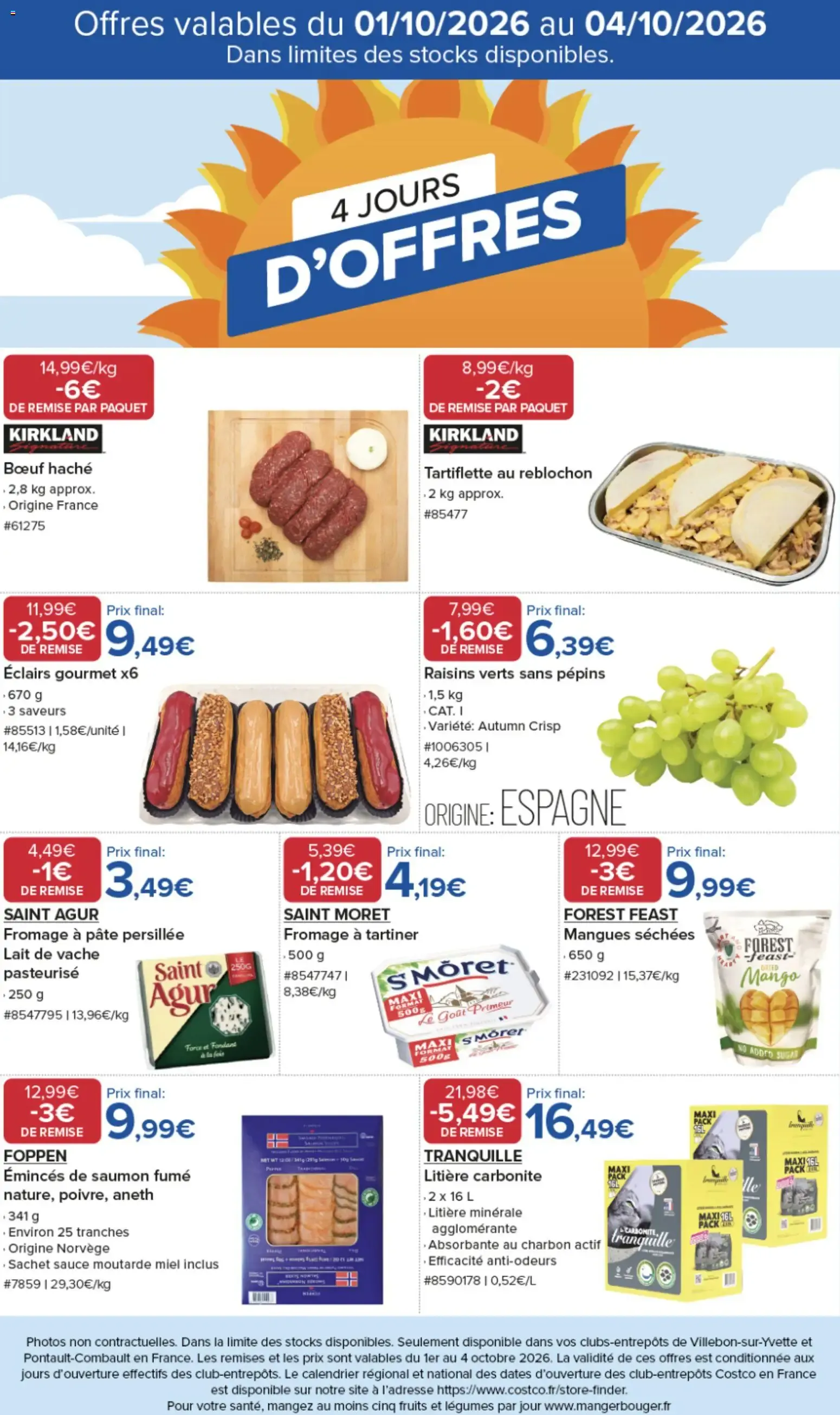 Costco 4 jours d'offres à partir du 01/10/2026 - promo en ligne du 1 octobre au 4 octobre 2026 - Catalogue page 1