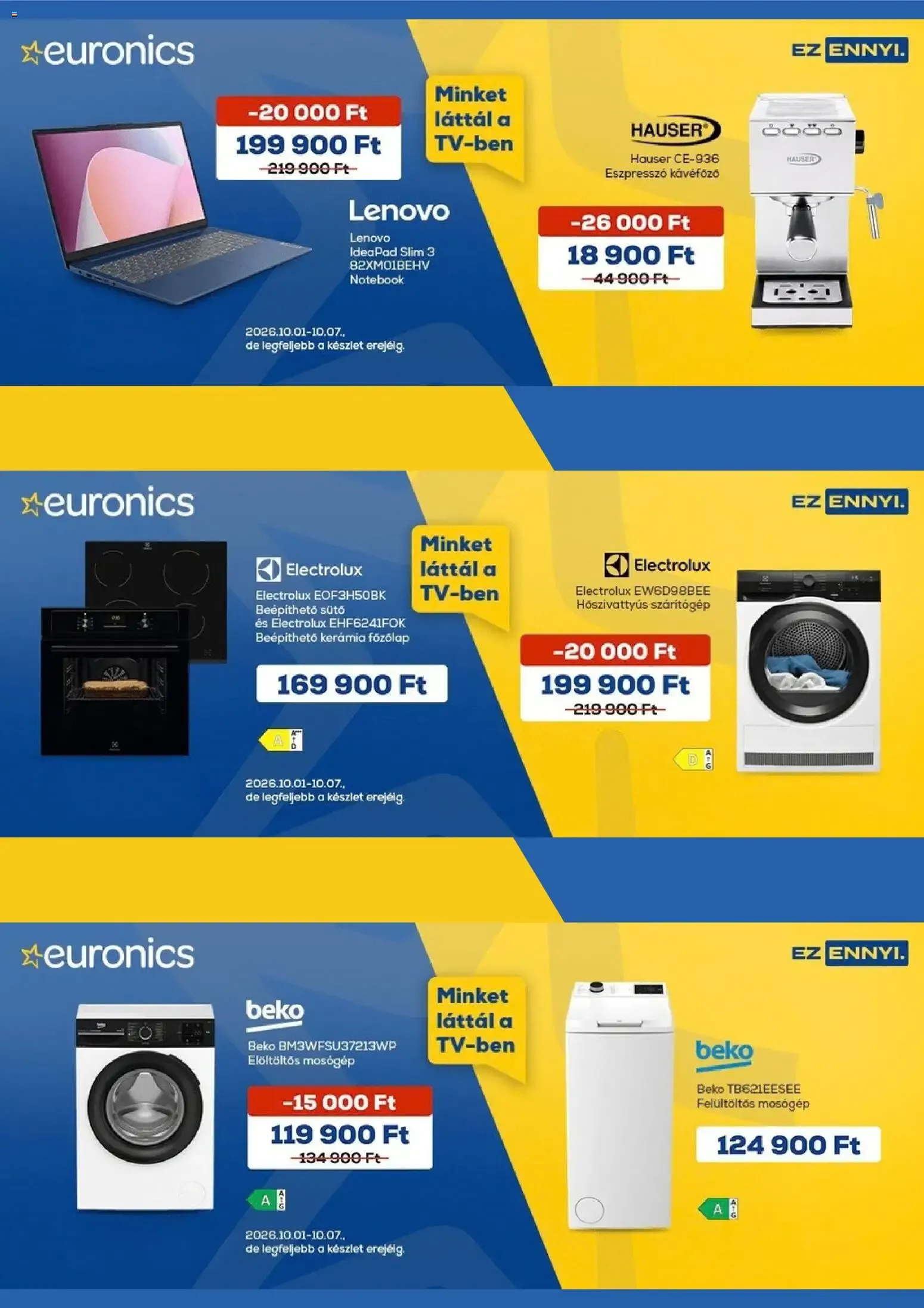 Euronics akciós újság - 2026.10.01. -tól/töl > akció, lapozható szórólap 🛍️