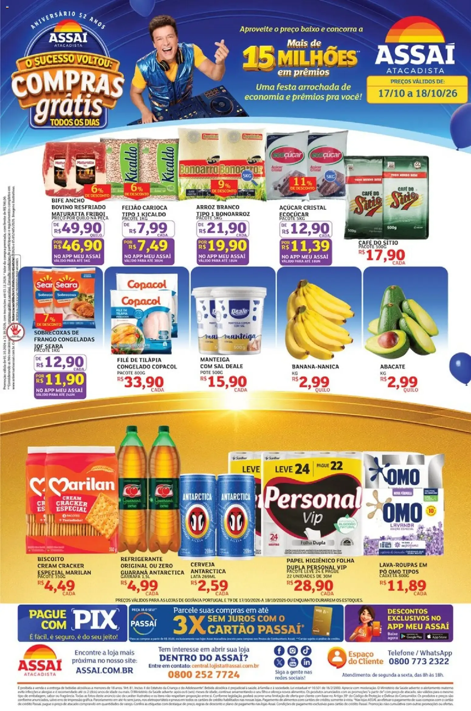 Encarte de Assaí Atacadista: Compras Grátis y Más de 15 Millones en Premios 17 de outubro até 18 de outubro 2026 - Pagina 1
