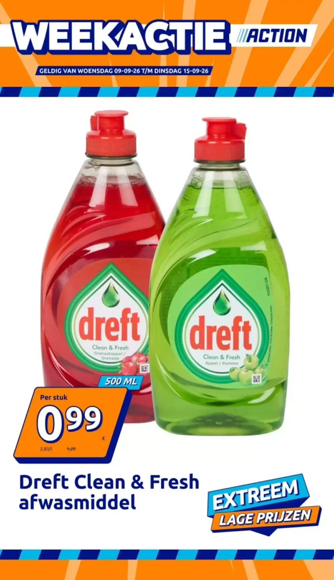 Action Weekactie: Dreft Clean & Fresh afwasmiddel