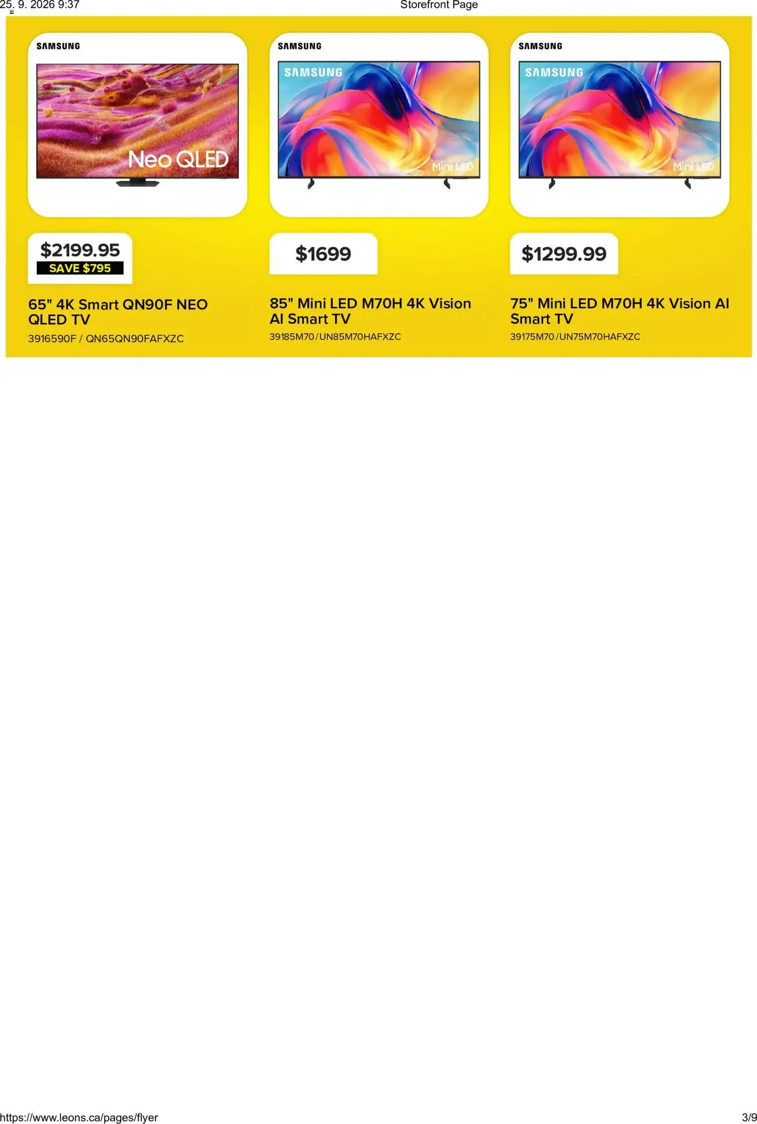 Leon's flyer - BBFL Electronics from Sep 24, 2026 > weekly specials & deals from September 24 to September 30 2026 - flyer page 3