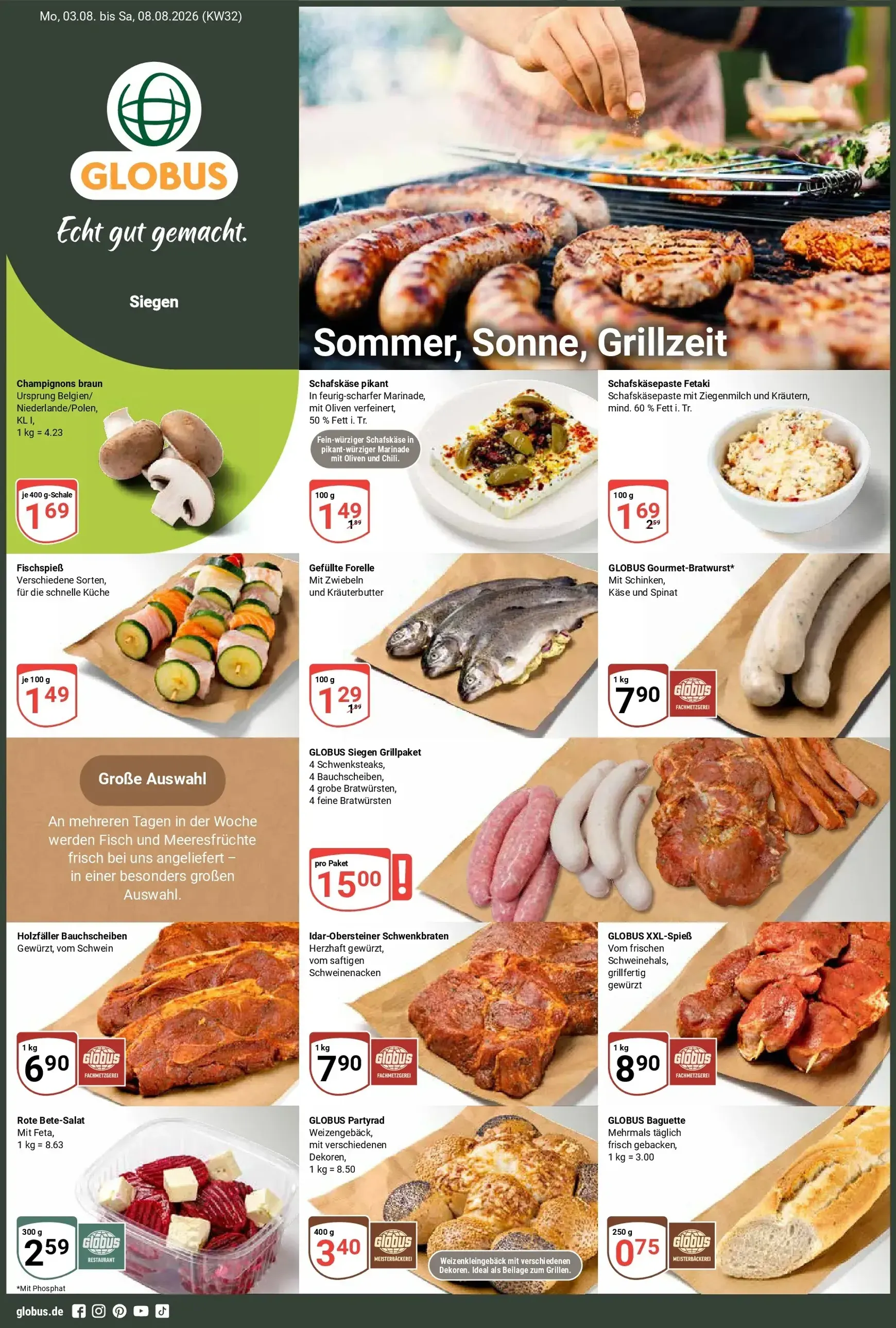 Globus - Siegen Prospekt – von Montag 03.08.2026 bis Samstag 08.08.2026 von 3. August bis 8. August 2026 - Prospekt seite 1