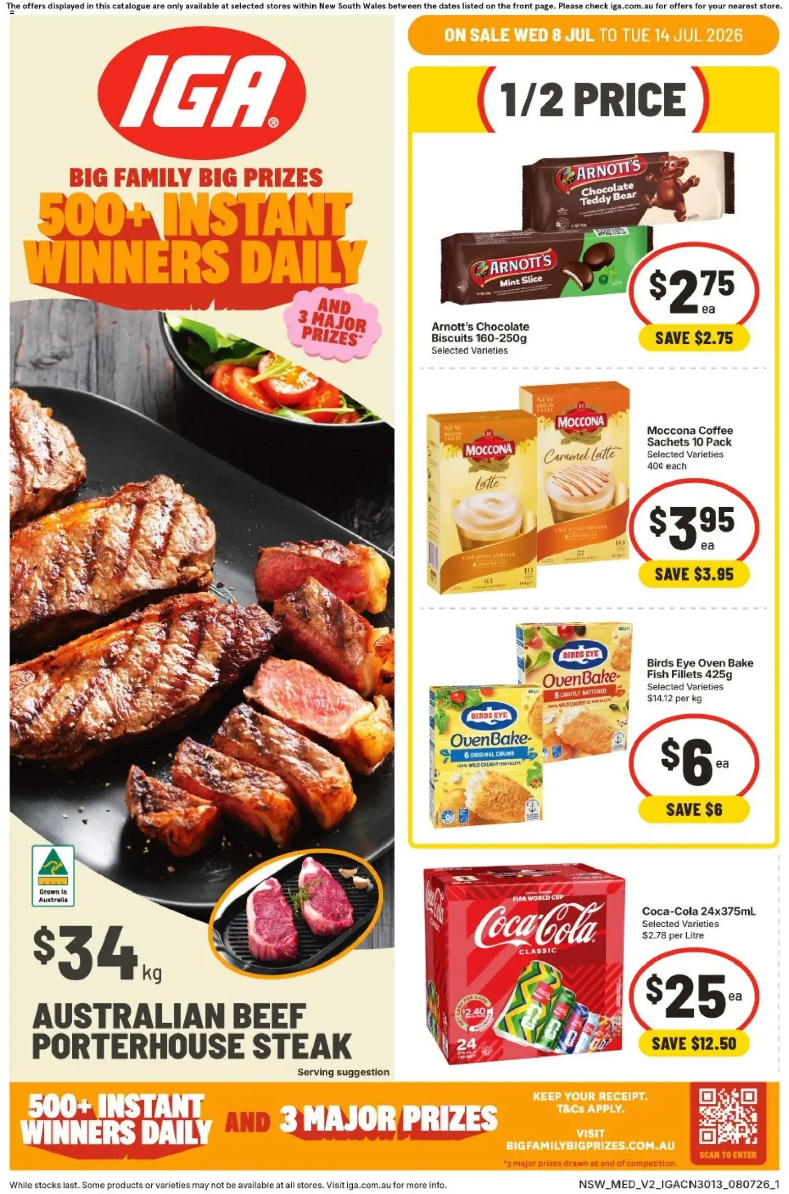 IGA - Big Family Big Prizes: 500+ Instant Winners Daily - Catalogue valid from 8 July to 14 July 2026 - page 1
