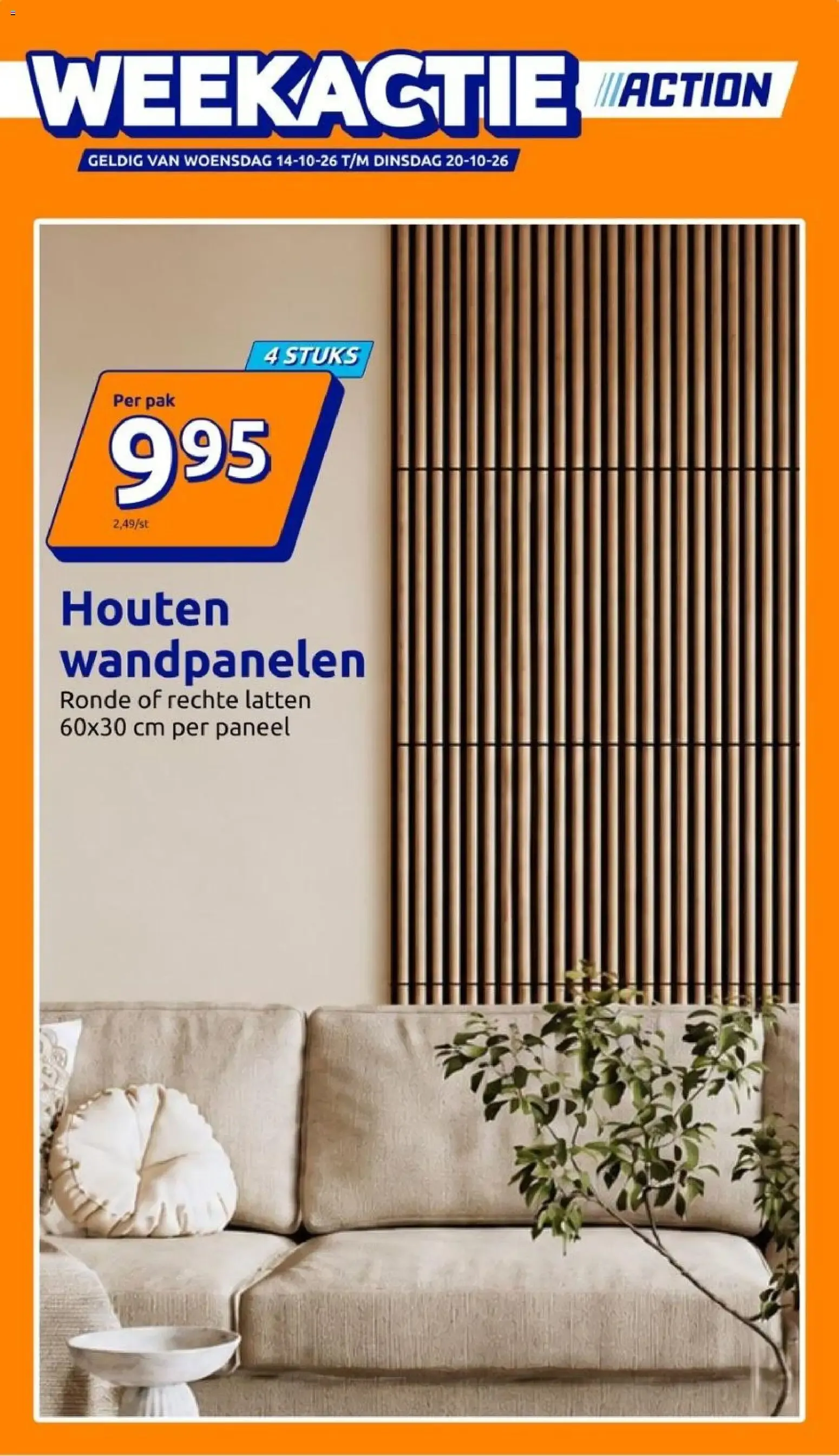 Action: Houten wandpanelen (Weekactie) van 14 oktober tot 20 oktober 2026 - Folder pagina 1