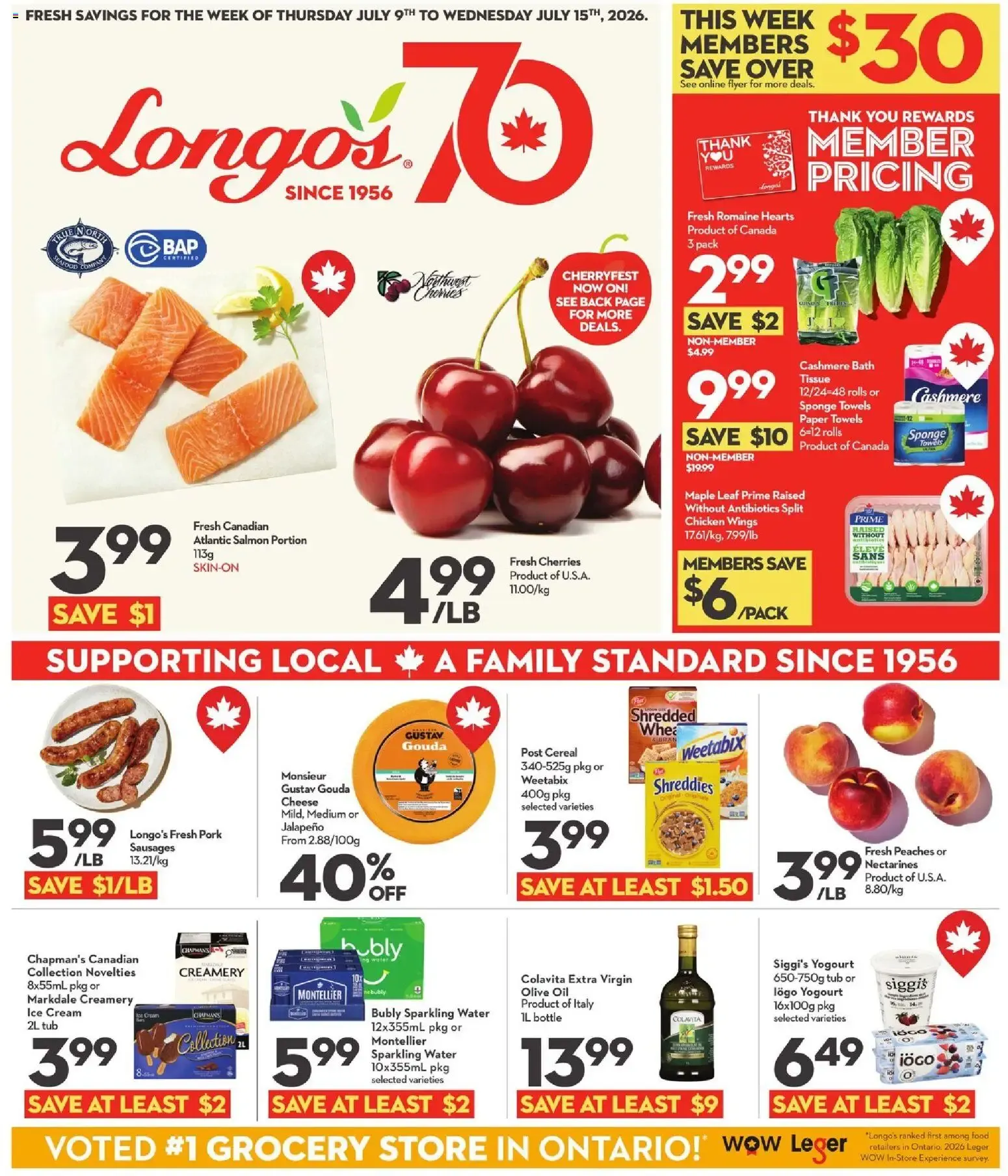 Longo's weekly flyer / circulaire from Jul 9, 2026 > weekly specials & deals from July 9 to July 15 2026 - flyer page 1
