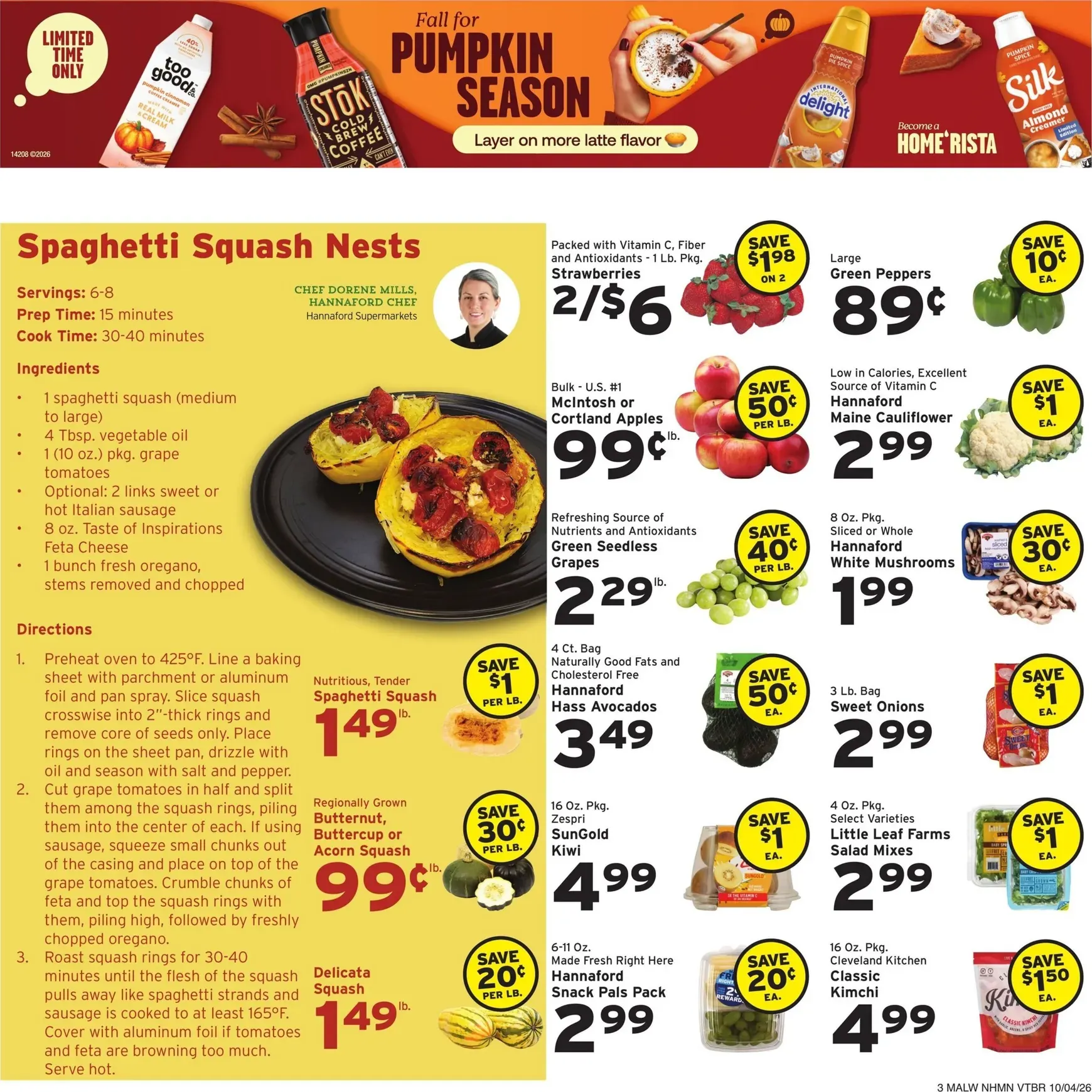 Weekly ad Current Hannaford leaflet valid from Sunday 10/04/2026 to Saturday 10/10/2026 from October 4 to October 10 2026 - Page 3