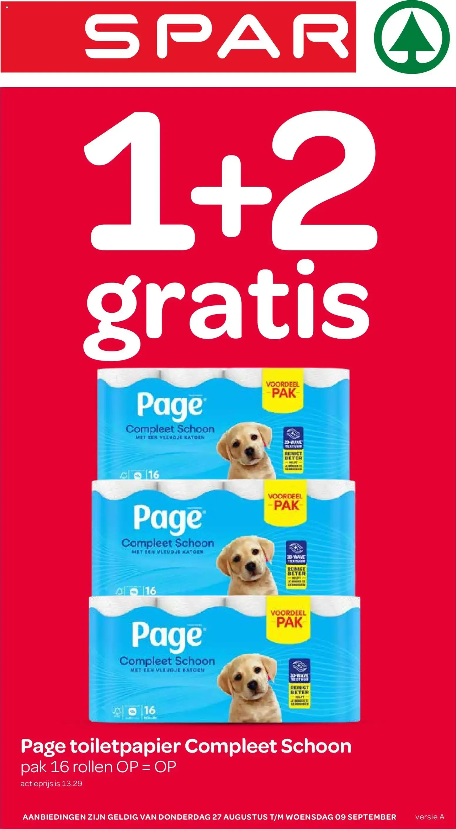 SPAR: 1+2 gratis Page toiletpapier Compleet Schoon van 27 augustus tot 9 september 2026 - Folder pagina 1