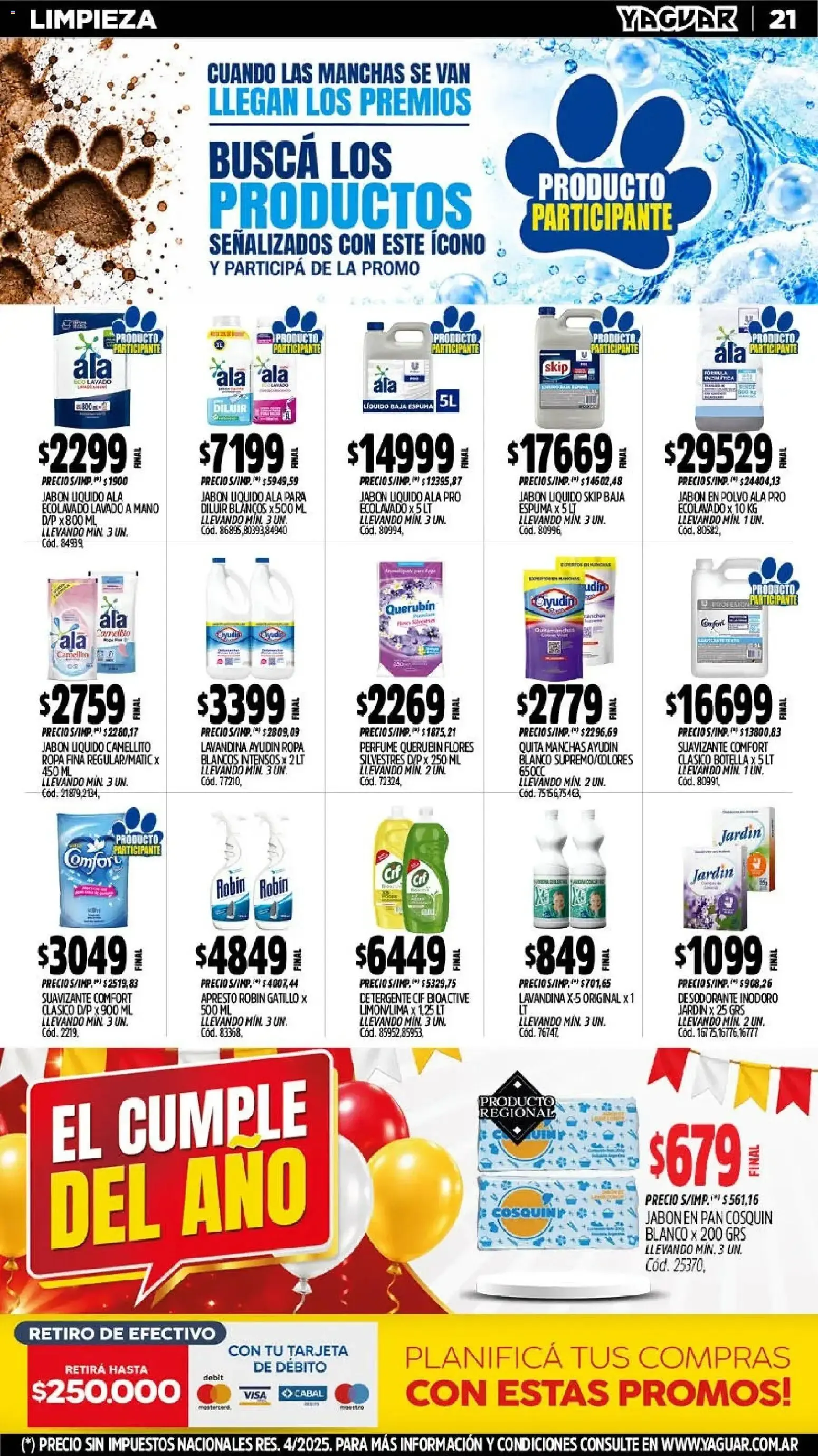 Ofertas de Mayorista Yaguar - El Cumple del Año 38 - Ofertas Semanales Córdoba 5 de octubre al 11 de octubre 2026 - Página 20 del catálogo