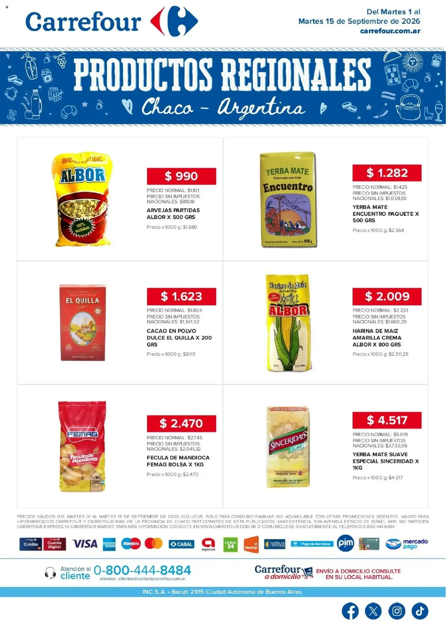Ofertas de Carrefour - Regionales | Chaco || del 01/09/2026 - 15/09/2026 || Promociones 1 de septiembre al 15 de septiembre 2026 - Página 1 del catálogo