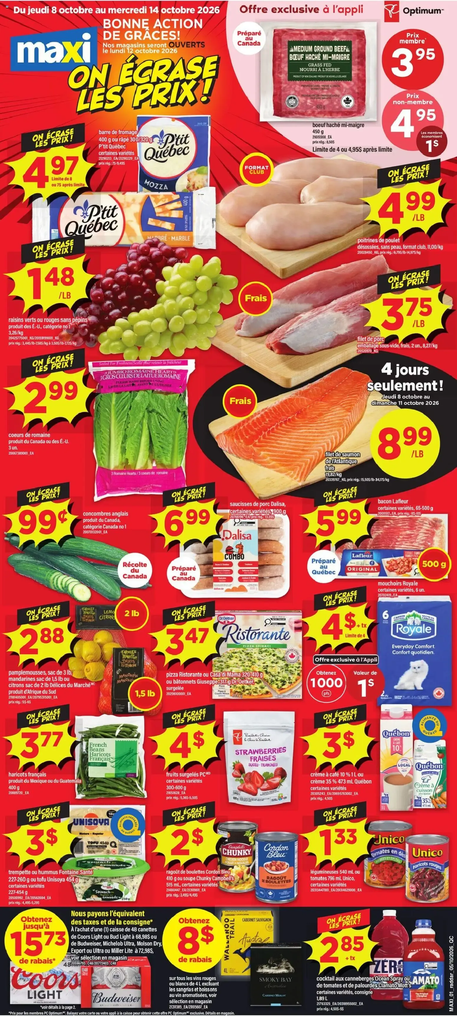 Maxi weekly flyer / circulaire from Oct 8, 2026 > weekly specials & deals from October 8 to October 14 2026 - flyer page 1