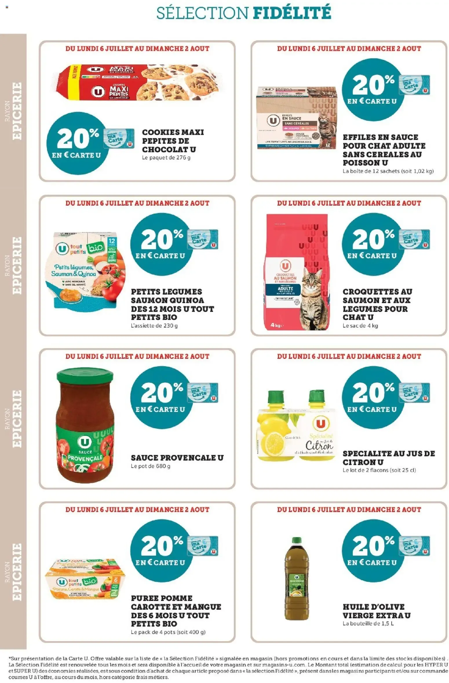 Hyper U - Ma sélection Carte U Juillet à partir du 06/07/2026 - promo en ligne du 6 juillet au 2 août 2026 - Catalogue page 20