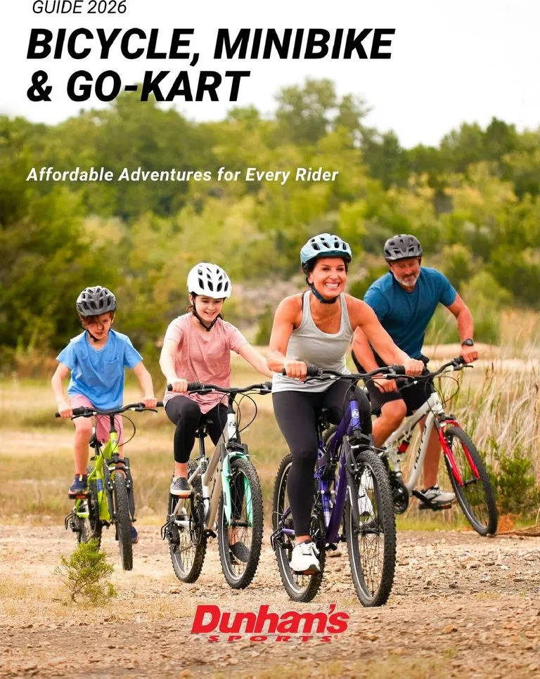 Weekly ad Current Dunham's Sports - Bicycle, Minibike & Go-Kart Guide leaflet valid from Thursday 06/11/2026 to Wednesday 08/19/2026 from June 11 to August 19 2026 - Page 1