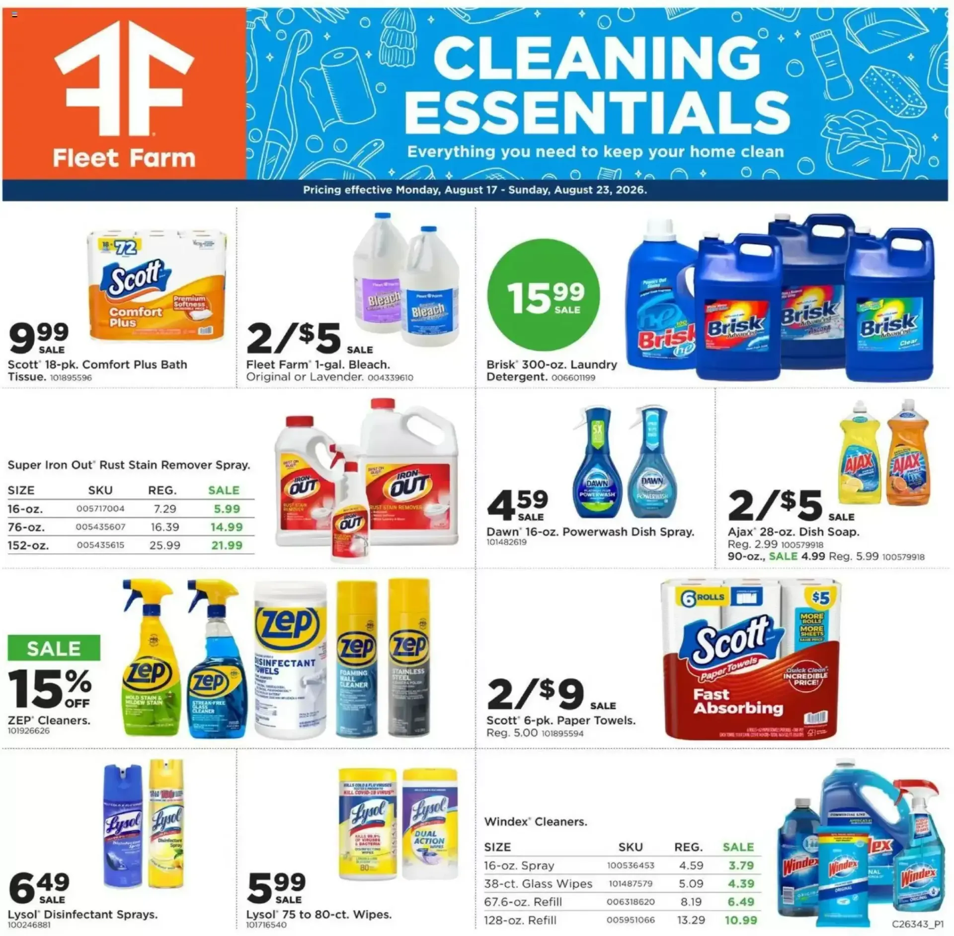 Weekly ad Cleaning Essentials from August 17 to August 23 2026 - Page 1