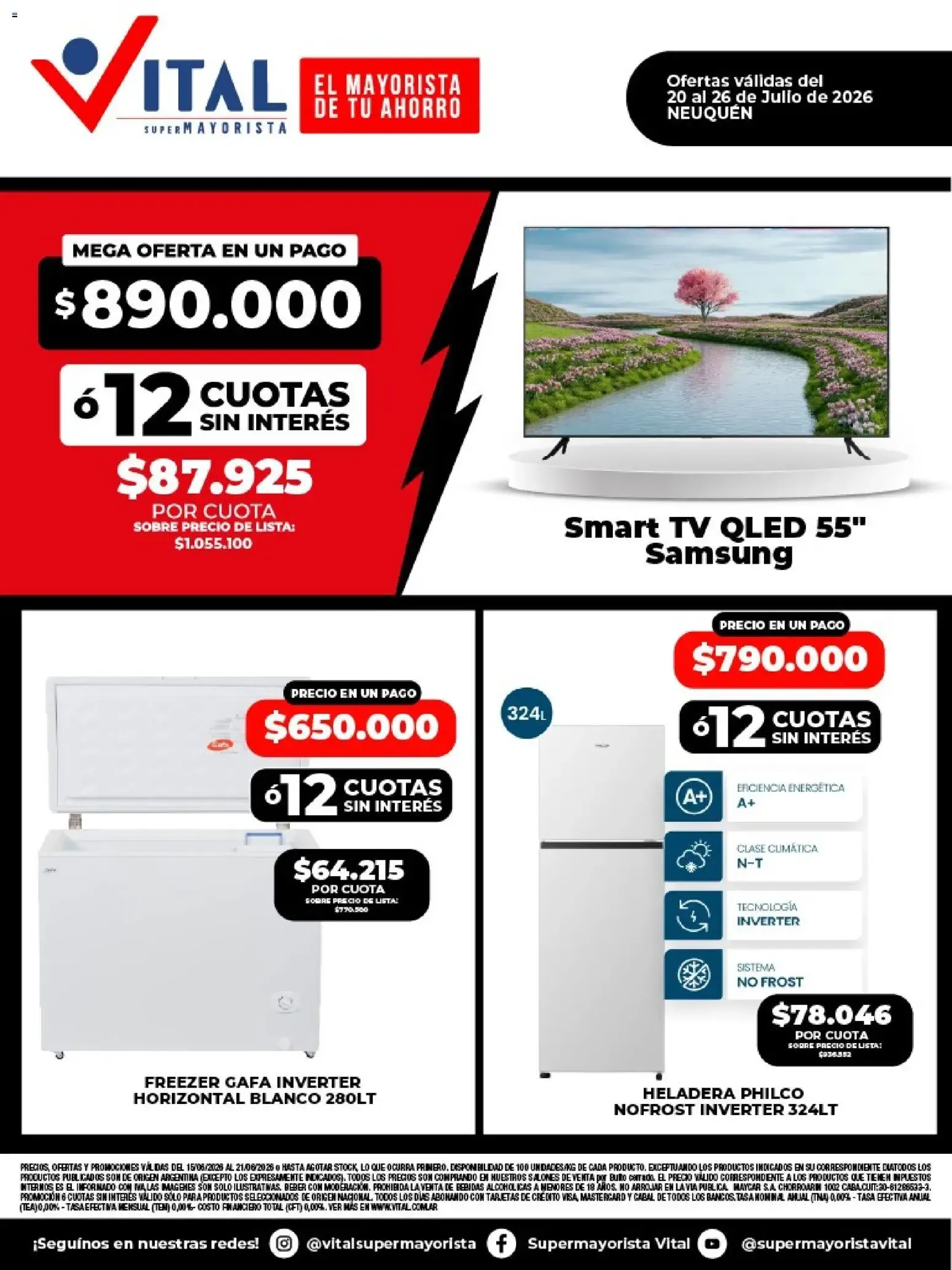 Ofertas de Vital Supermayorista - Ofertas Neuquén 20 de julio al 26 de julio 2026 - Página 1 del catálogo