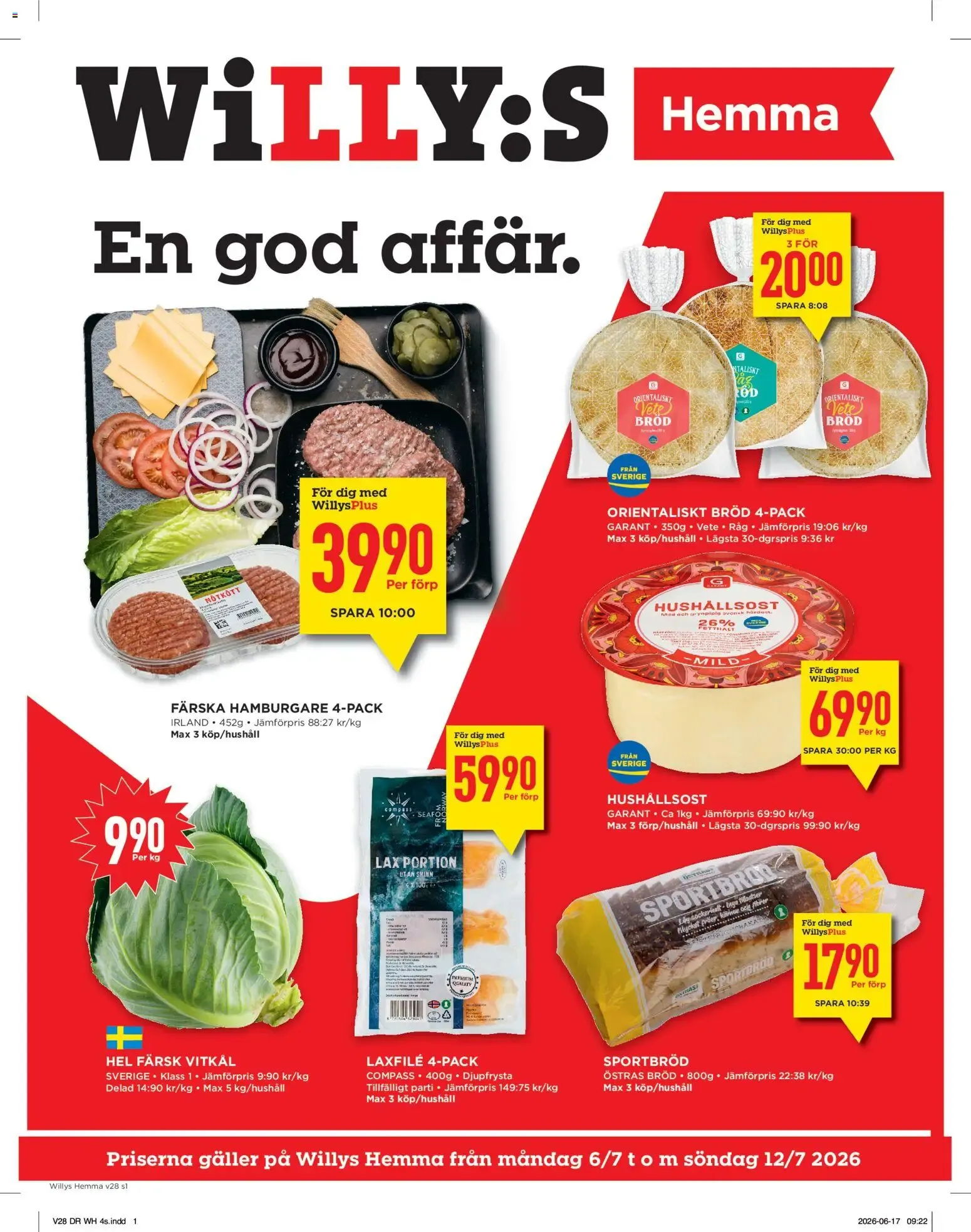 Willys erbjudanden Hemma från 06/07/2026 - 12/07/2026 > Reklamblad nuvarande rabatter från 6 juli till 12 juli 2026 - Reklamblad sidor 1