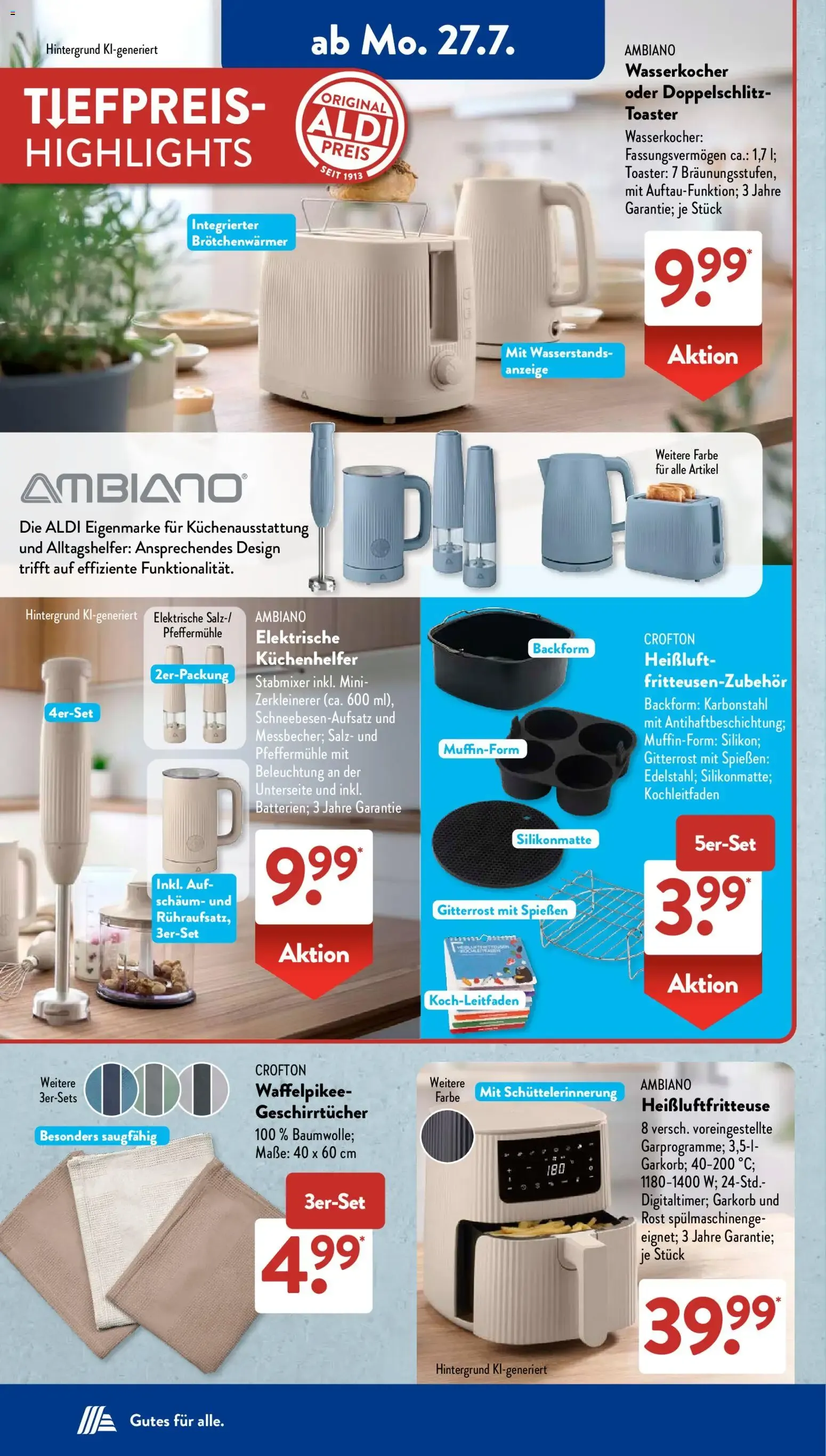 ALDI SÜD Tiefpreis-Highlight: Küchen-Hits & más von 27. Juli bis 1. August 2026 - Prospekt seite 3