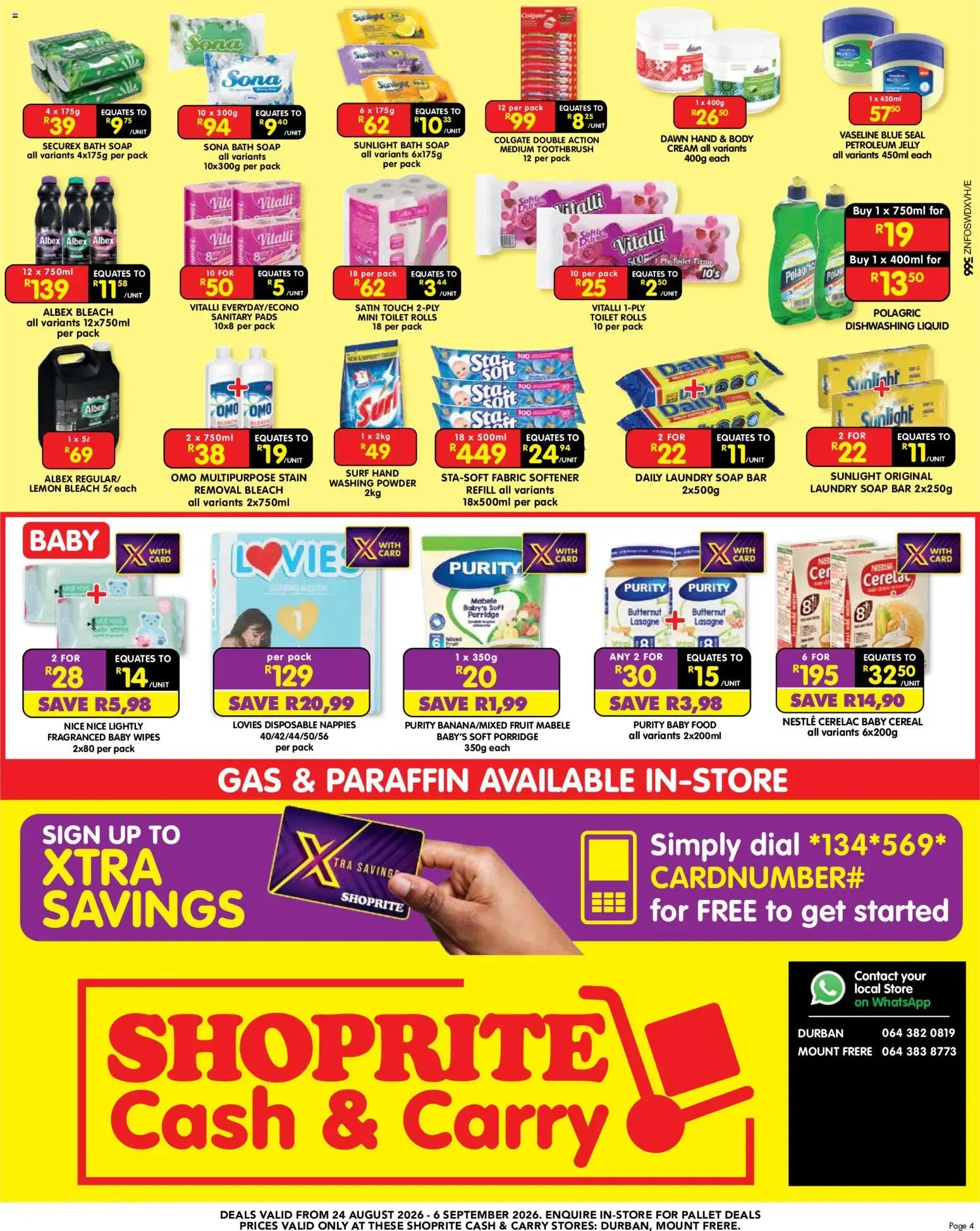 Shoprite - Cash & Carry Spring Savings Durban & Mount Frere (24/08/2026 - 06/09/2026) → Online Catalogue from 24 August to 6 September 2026 - Catalogue Page 4