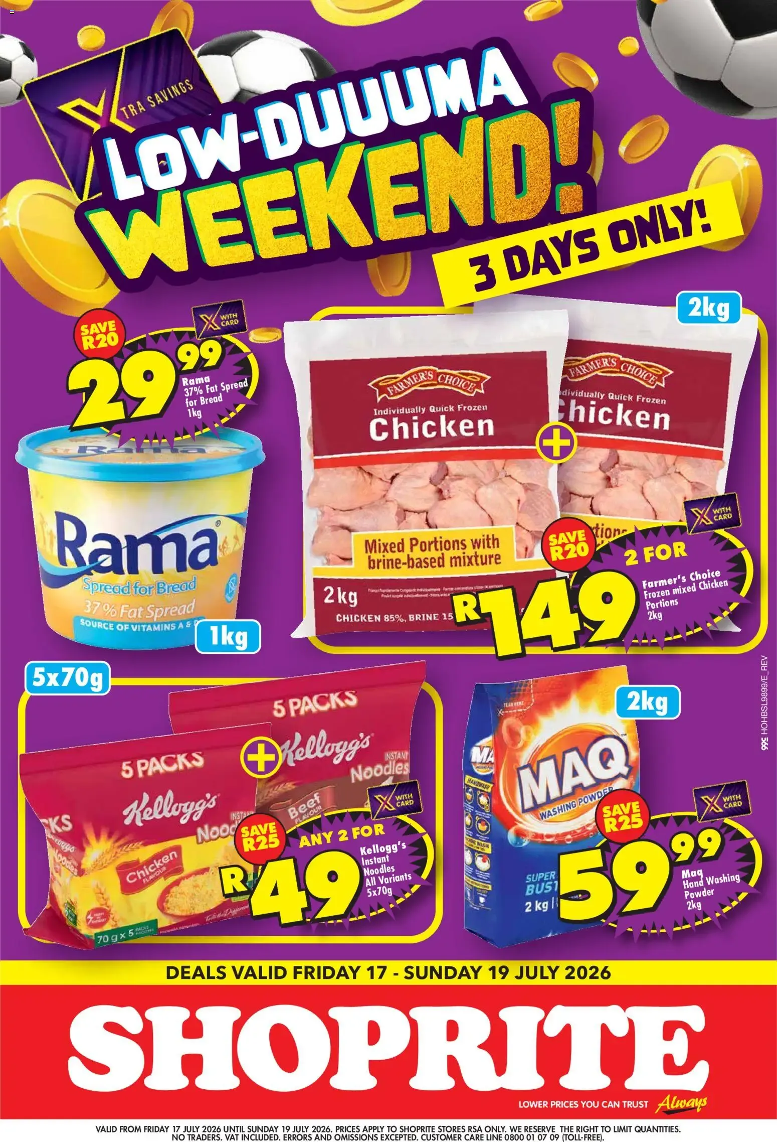 Shoprite - Low Price Lowduuuma Weekend Deals (17/07/2026 - 19/07/2026) → Online Catalogue from 17 July to 19 July 2026 - Catalogue Page 1