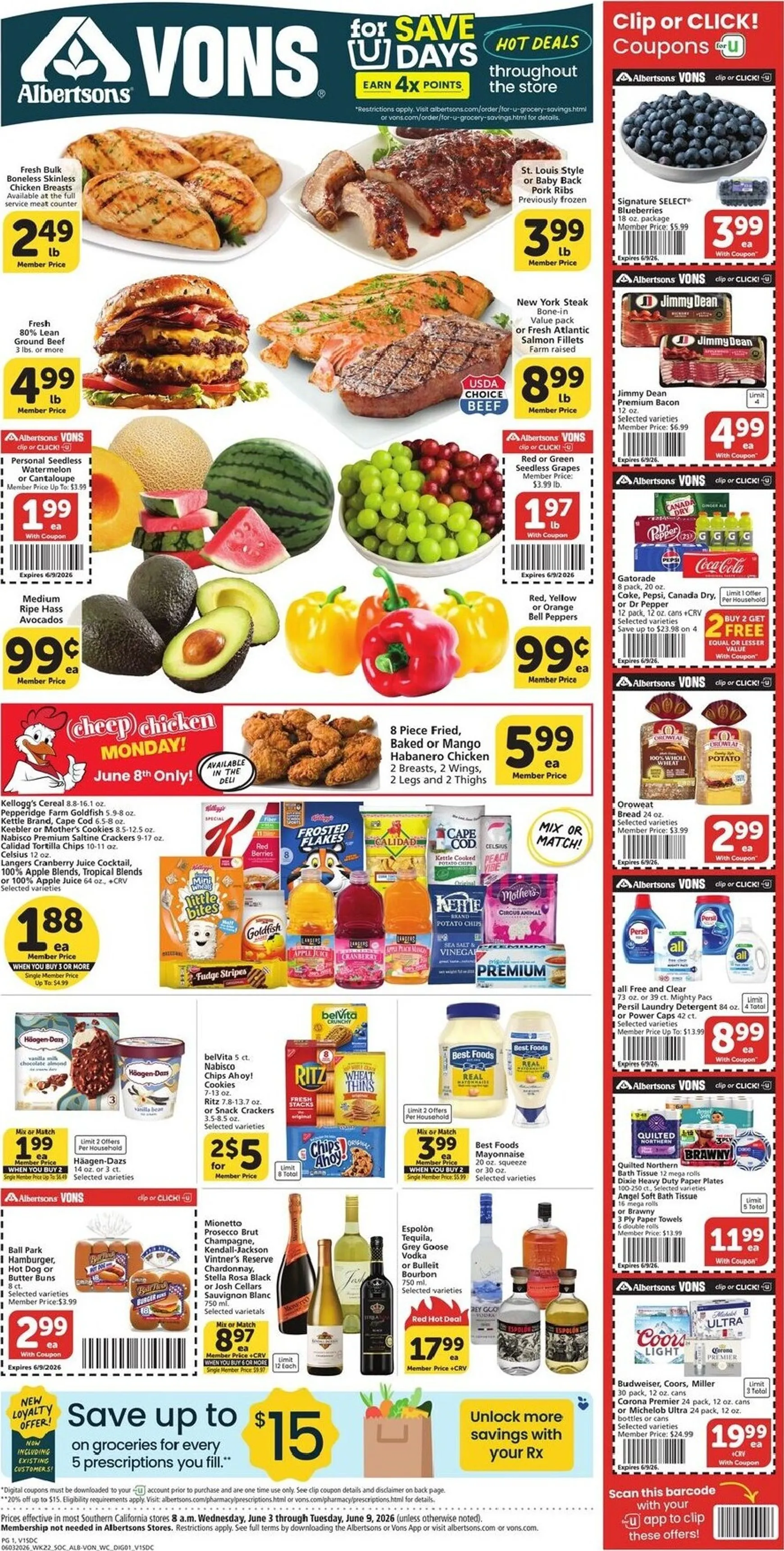 Weekly ad Current Vons leaflet valid from Wednesday 06/03/2026 to Tuesday 06/09/2026 from June 3 to June 9 2026 - Page 1