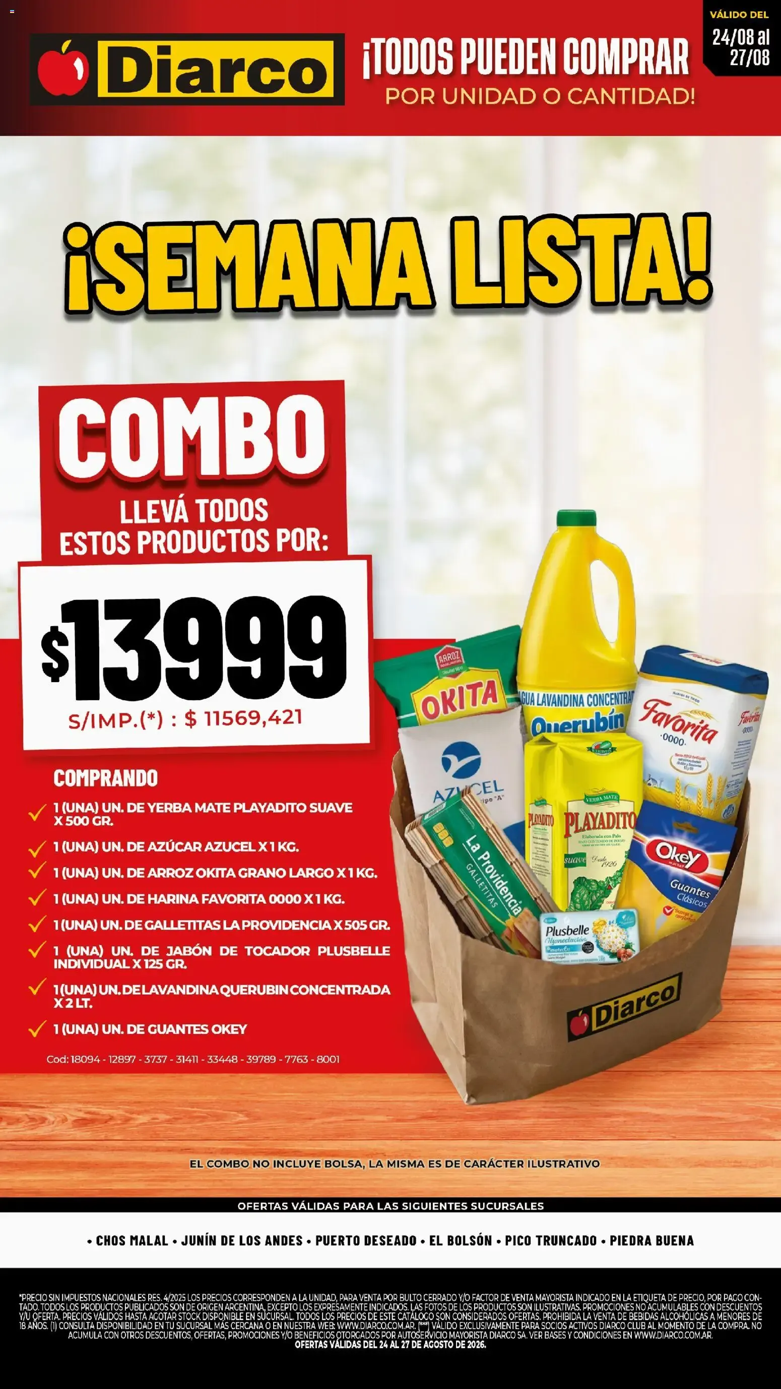 Ofertas de Diarco - Semana Lista del 24/08/2026 - 27/08/2026 24 de agosto al 27 de agosto 2026 - Página 1 del catálogo