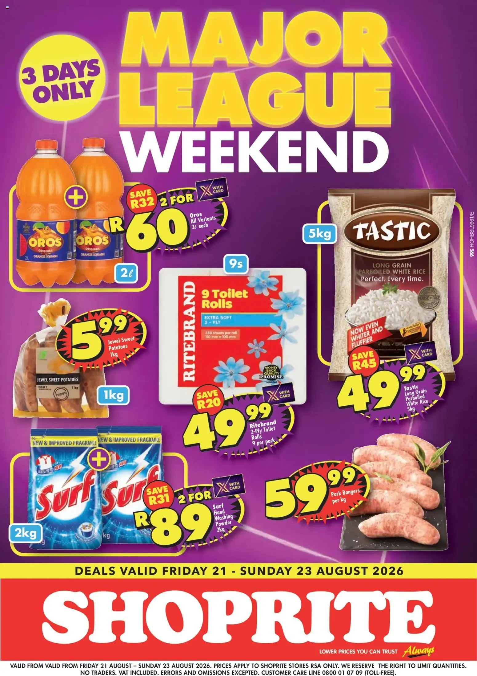 Shoprite - Major Weekend Deals (21/08/2026 - 23/08/2026) → Online Catalogue