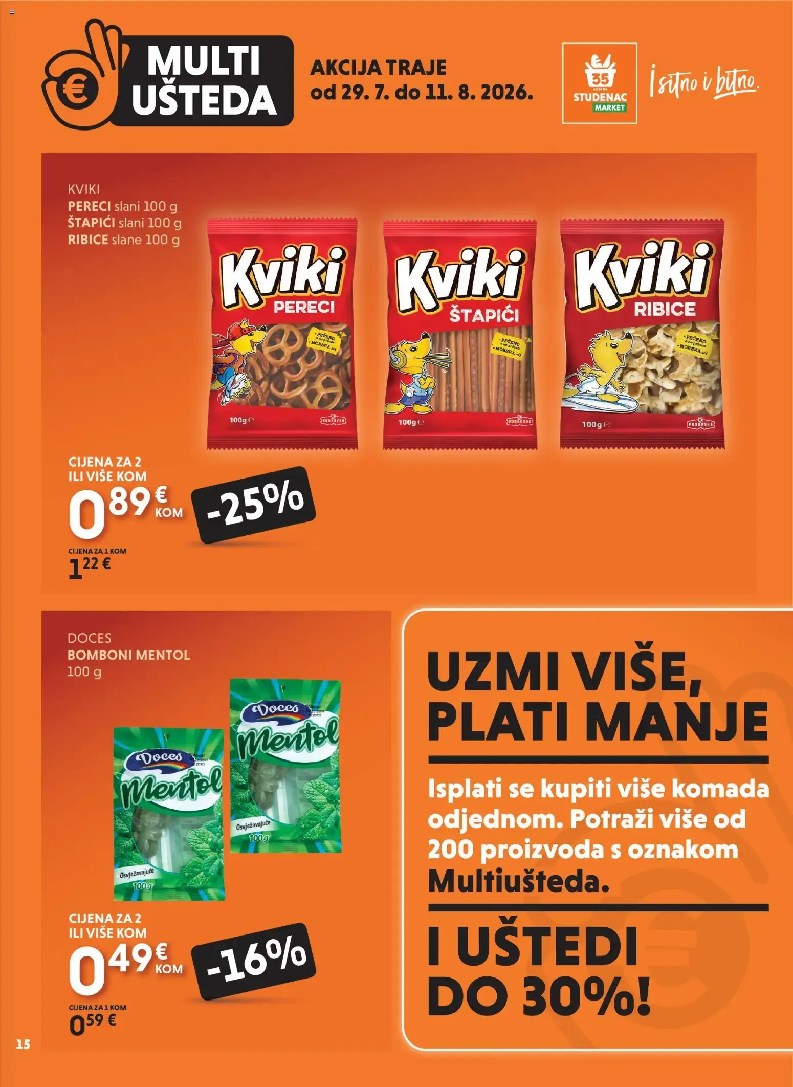 Katalog Multi Ušteda: Uzmi više, plati manje od 29. srpnja do 11. kolovoza 2026. - Pregled Stranica 15