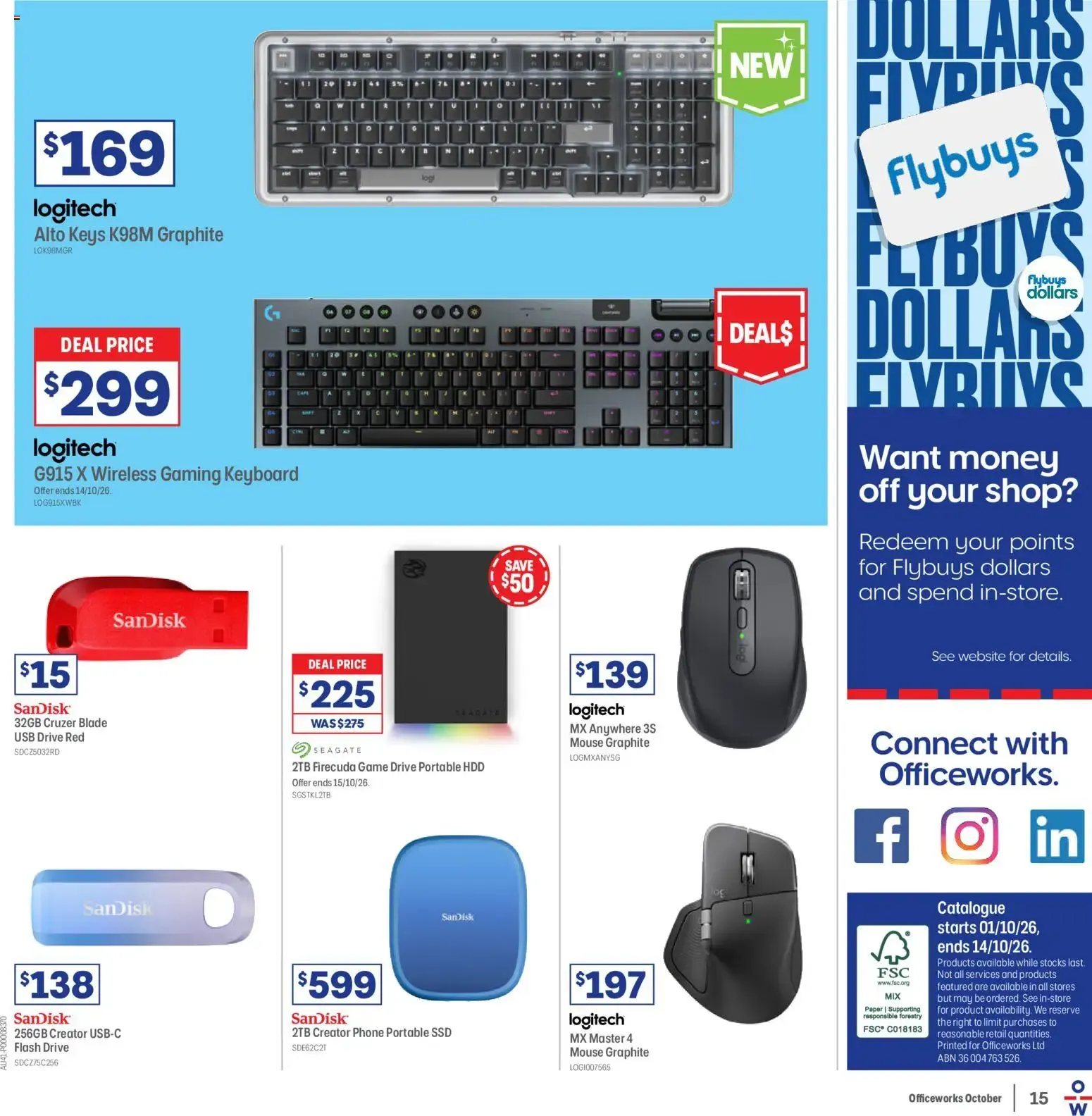 Officeworks catalogue - 01/10/2026 > weekly / monthly specials - Catalogue valid from 1 October to 14 October 2026 - page 15