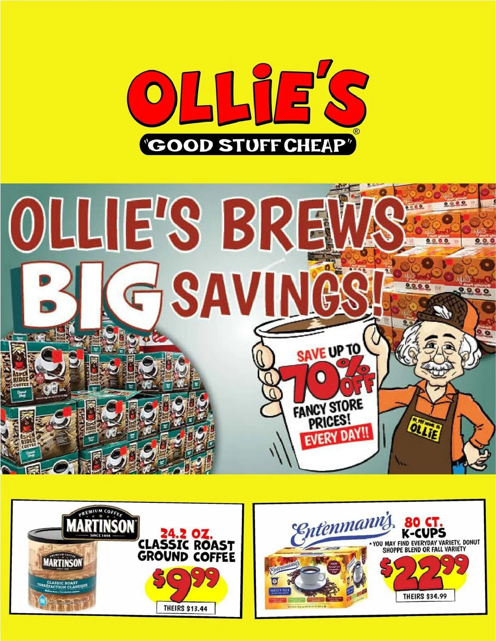 Current Ollie's - Brews Savings leaflet valid from Tuesday 09/29/2026 to Monday 10/05/2026