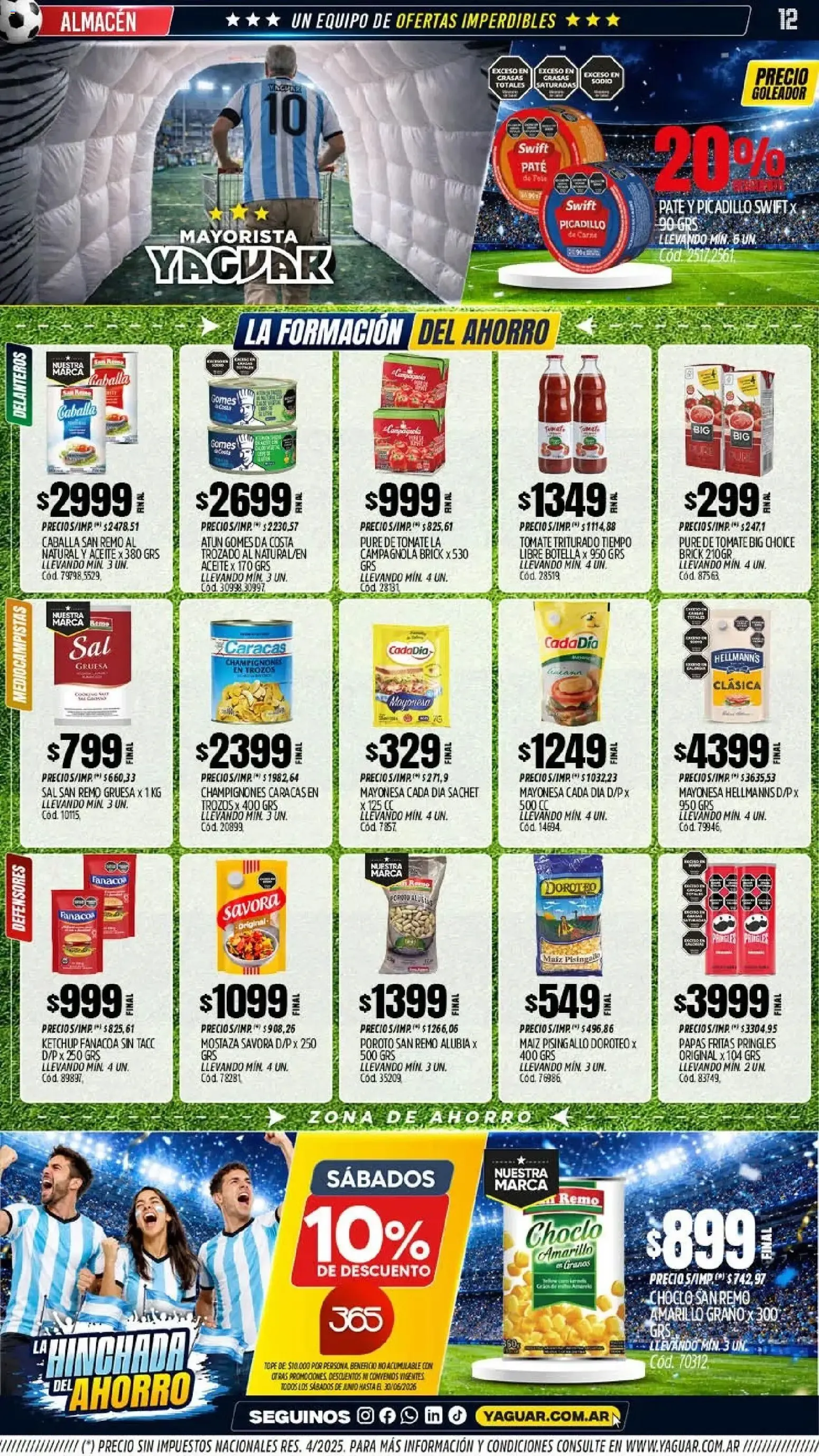 Ofertas de Mayorista Yaguar - La Hinchada del Ahorro 15 de junio al 21 de junio 2026 - Página 12 del catálogo