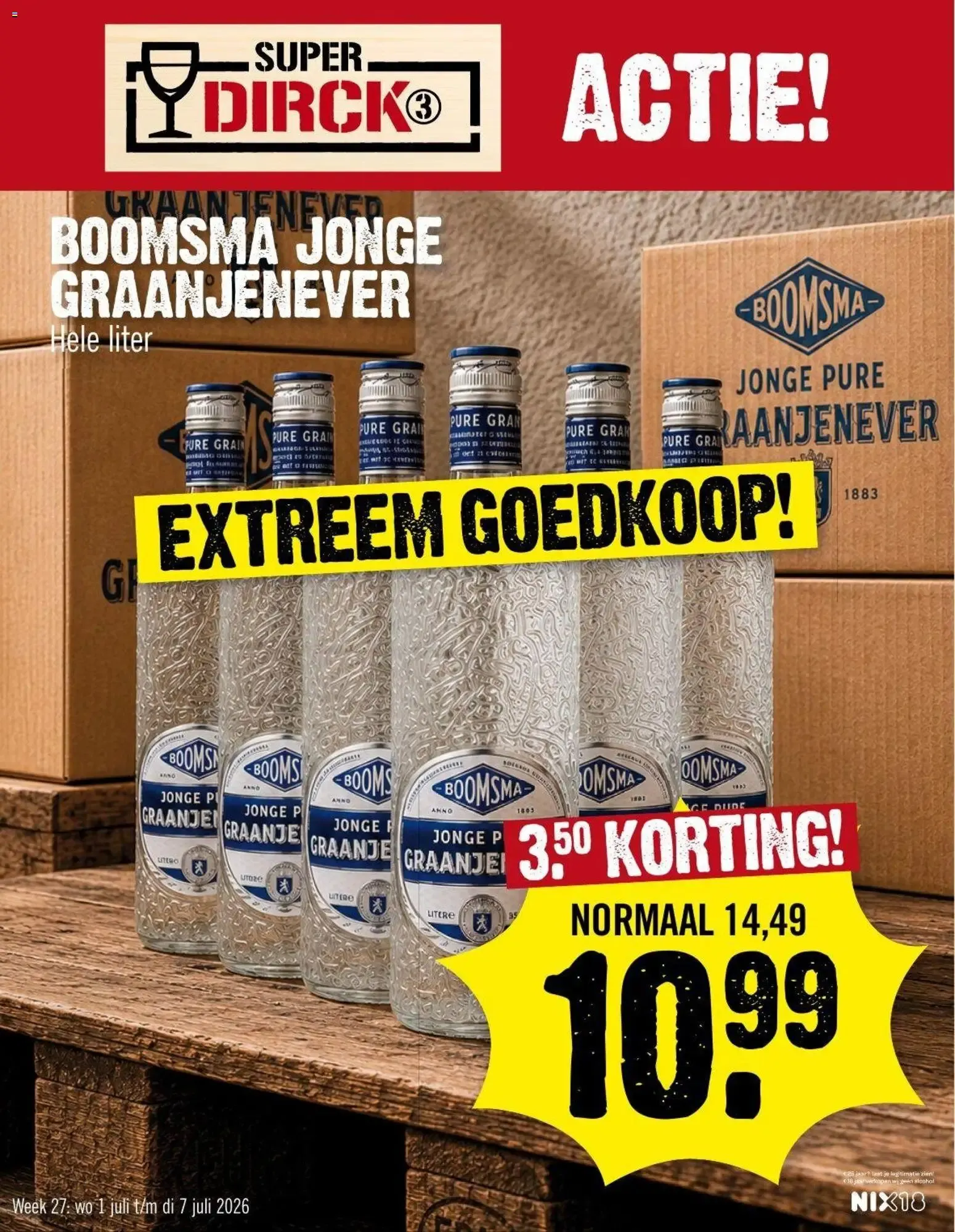 Super Dirck3: Oferta de Boomsma Jonge Graanjenever van 1 juli tot 7 juli 2026 - Folder pagina 1