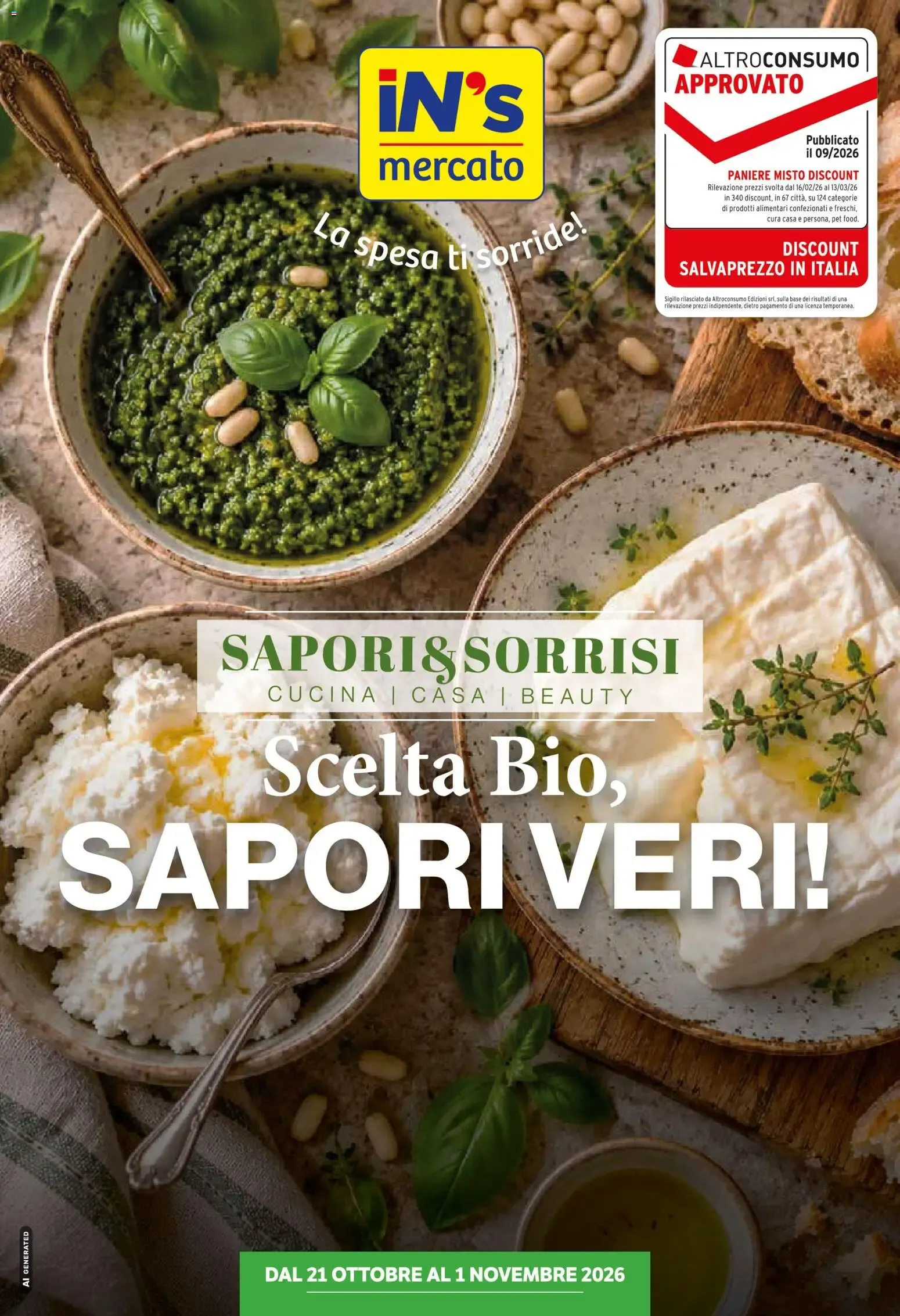 SAPORI&SORRISI: Scelta Bio, SAPORI VERI! da 21 ottobre a 1 novembre di 2026 - Pagina del volantino 1
