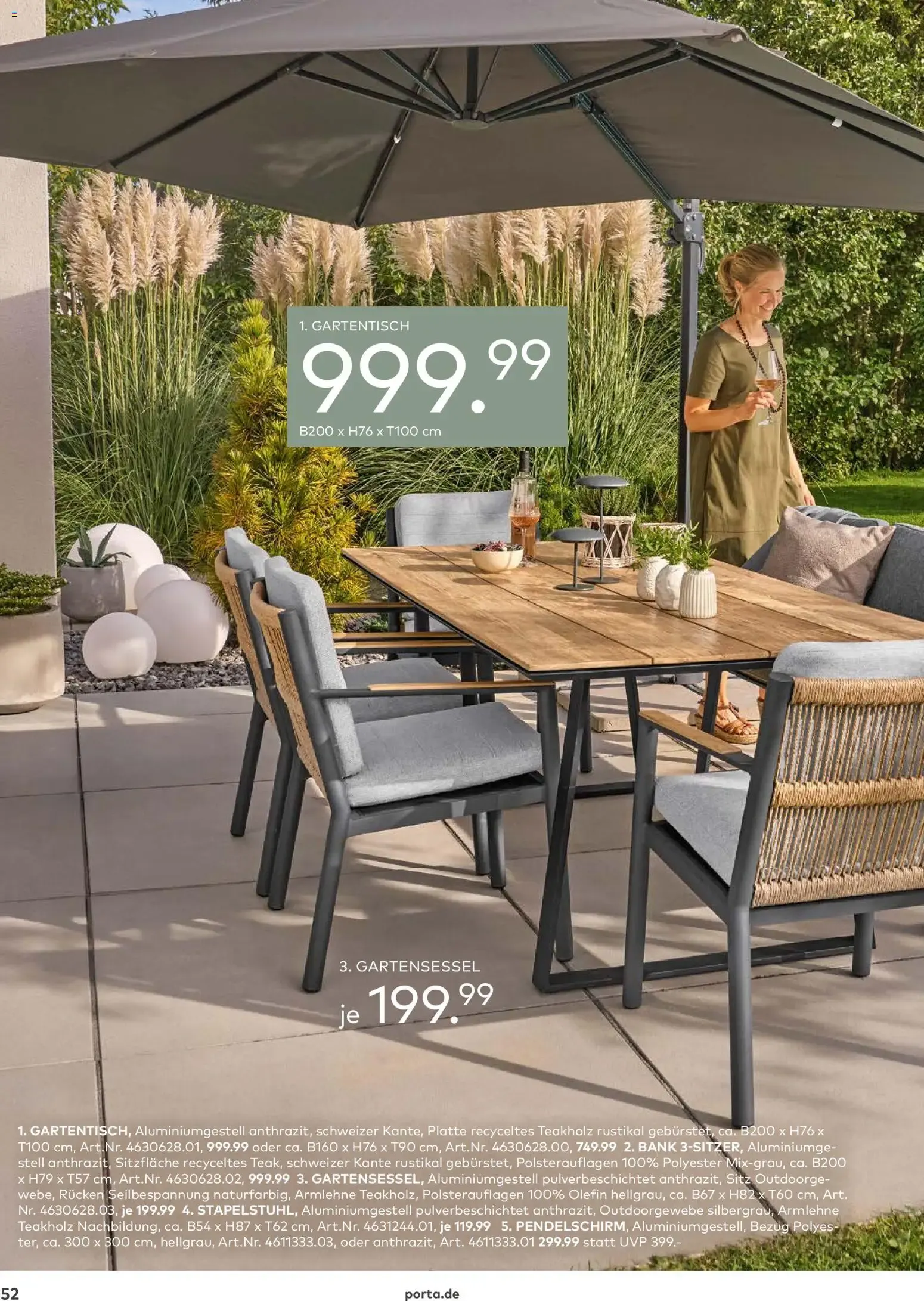 Porta! Gartenmöbel Katalog (ab 01.03.2026) zum Blättern von 1. März bis 31. August 2026 - Prospekt seite 51