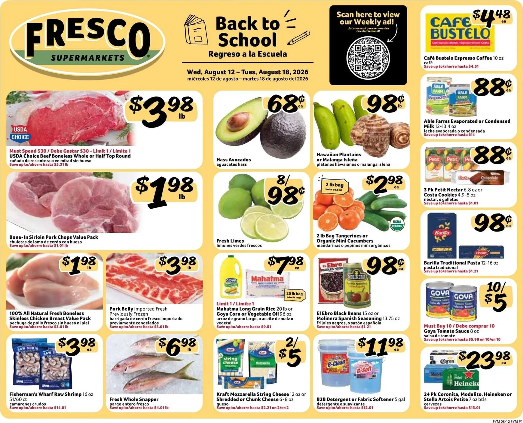 Current Fresco y Más leaflet valid from Wednesday 08/12/2026 to Tuesday 08/18/2026