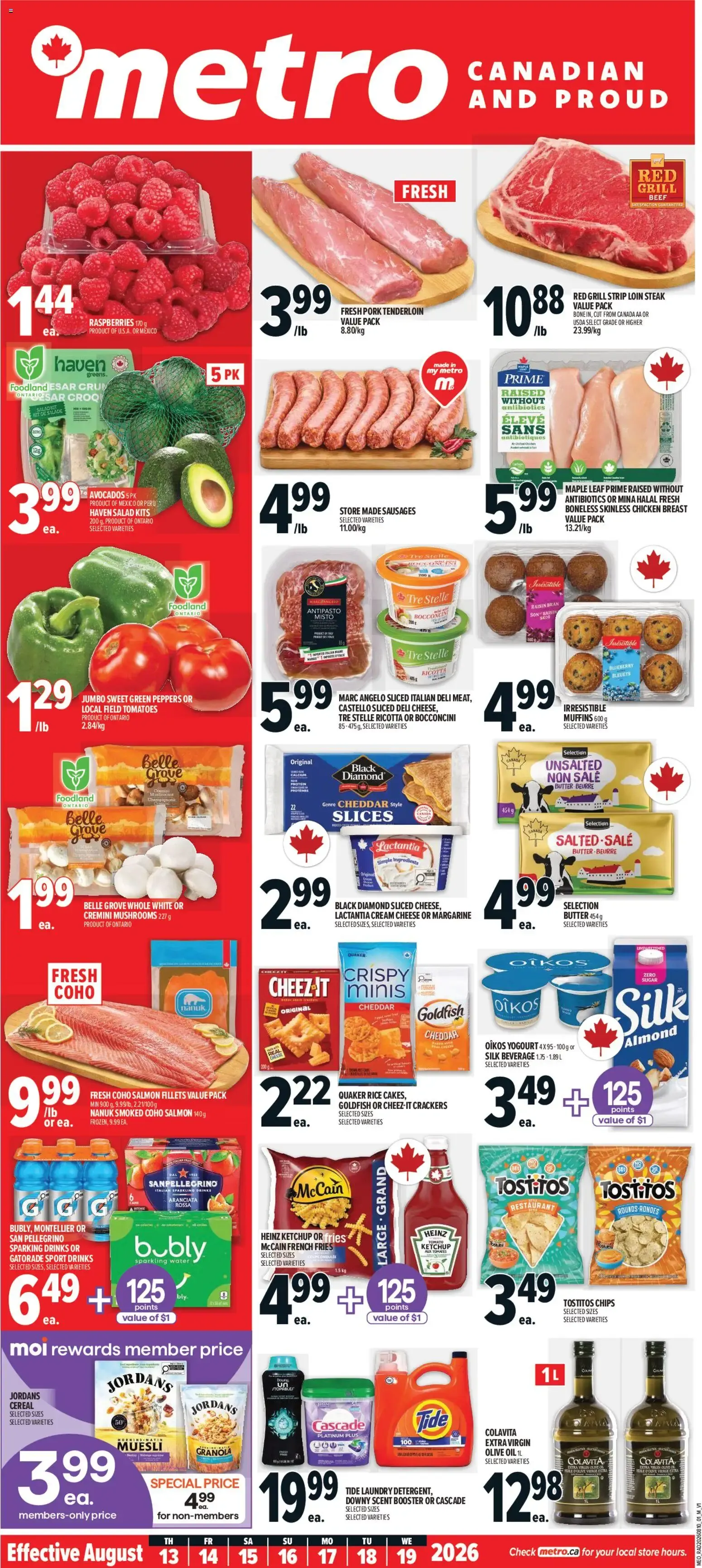 Metro weekly flyer / circulaire from Aug 13, 2026 > weekly specials & deals from August 13 to August 19 2026 - flyer page 1