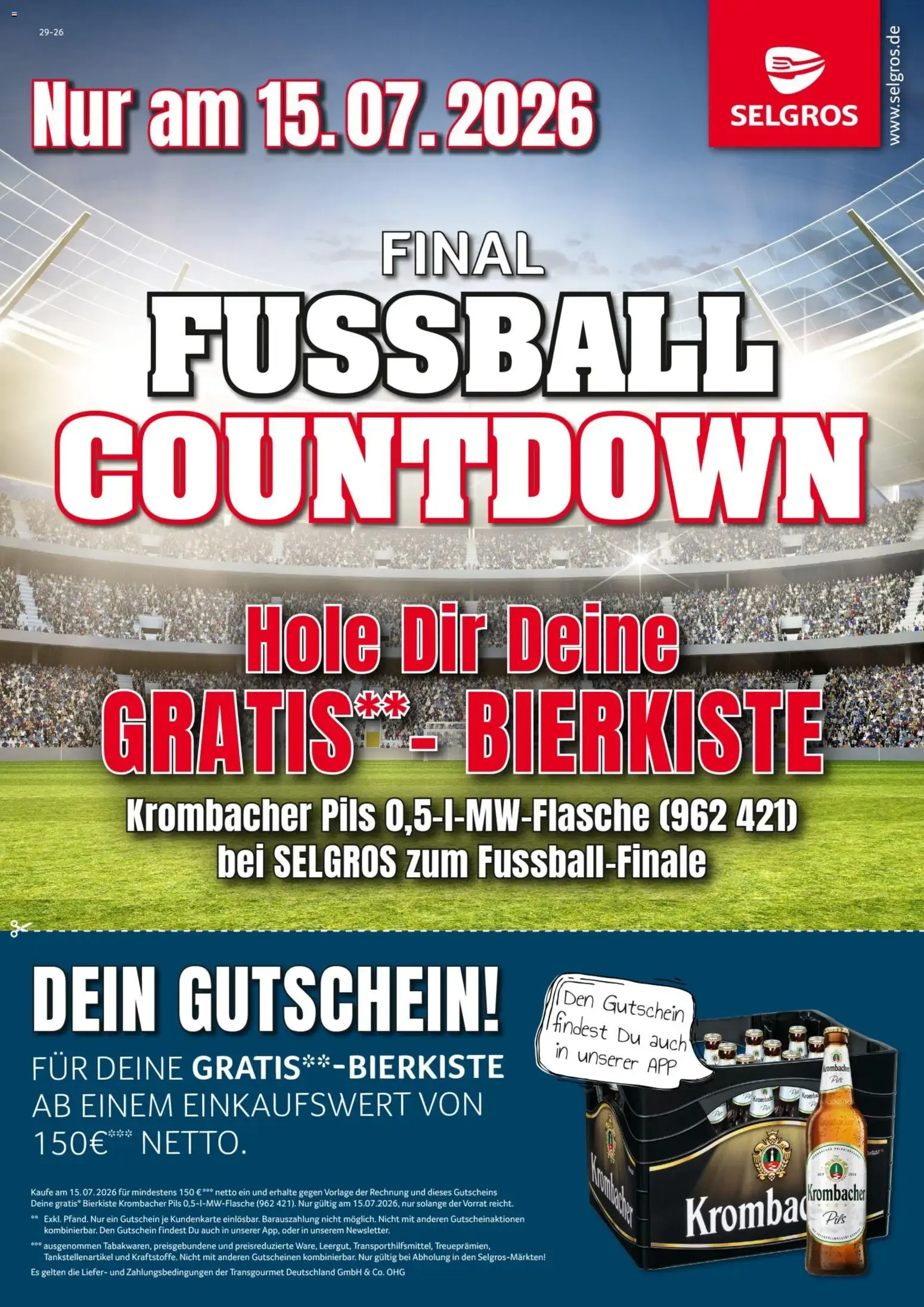 Selgros Fußball Countdown (ab 15.07.2026) zum Blättern von 15. Juli bis 15. Juli 2026 - Prospekt seite 1