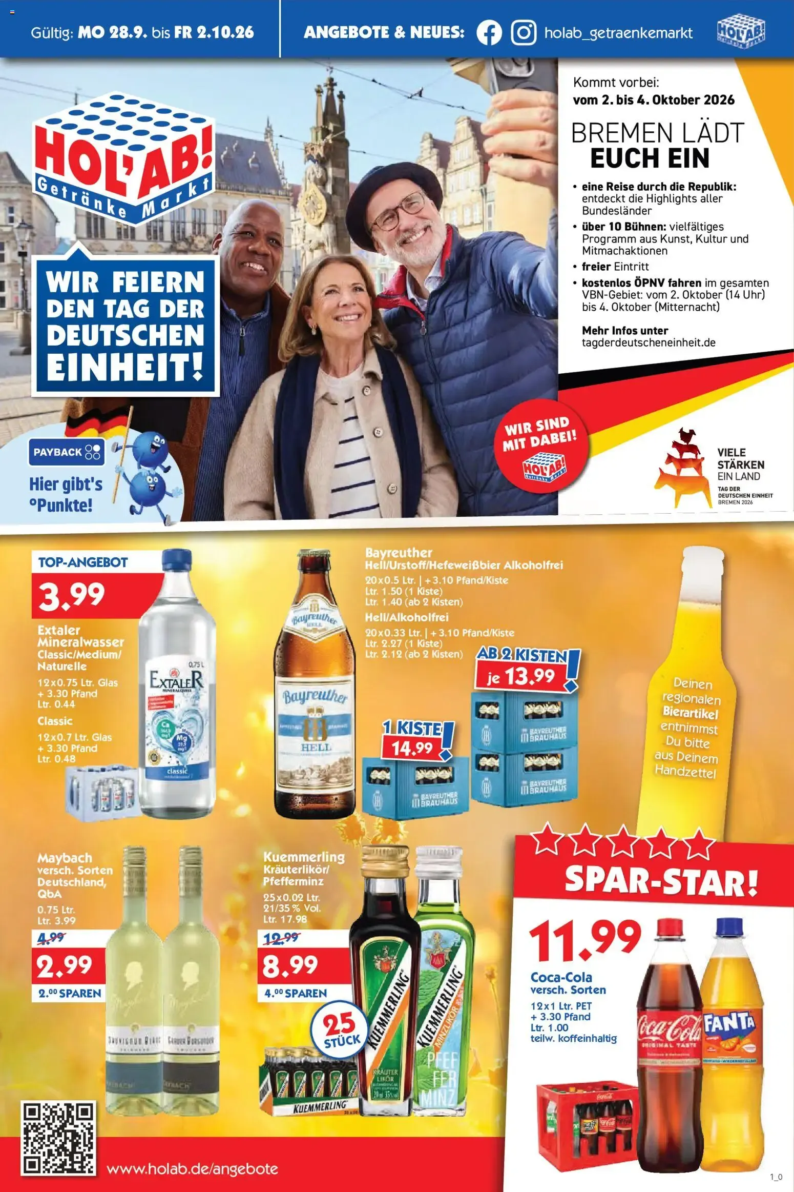 HOL’AB! Prospekt (ab 28.09.2026) zum Blättern von 28. September bis 2. Oktober 2026 - Prospekt seite 1