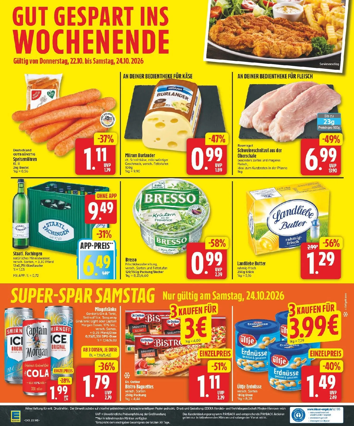 Edeka Prospekt nächste Woche – von Montag 19.10.2026 bis Samstag 24.10.2026 von 19. Oktober bis 24. Oktober 2026 - Prospekt seite 22