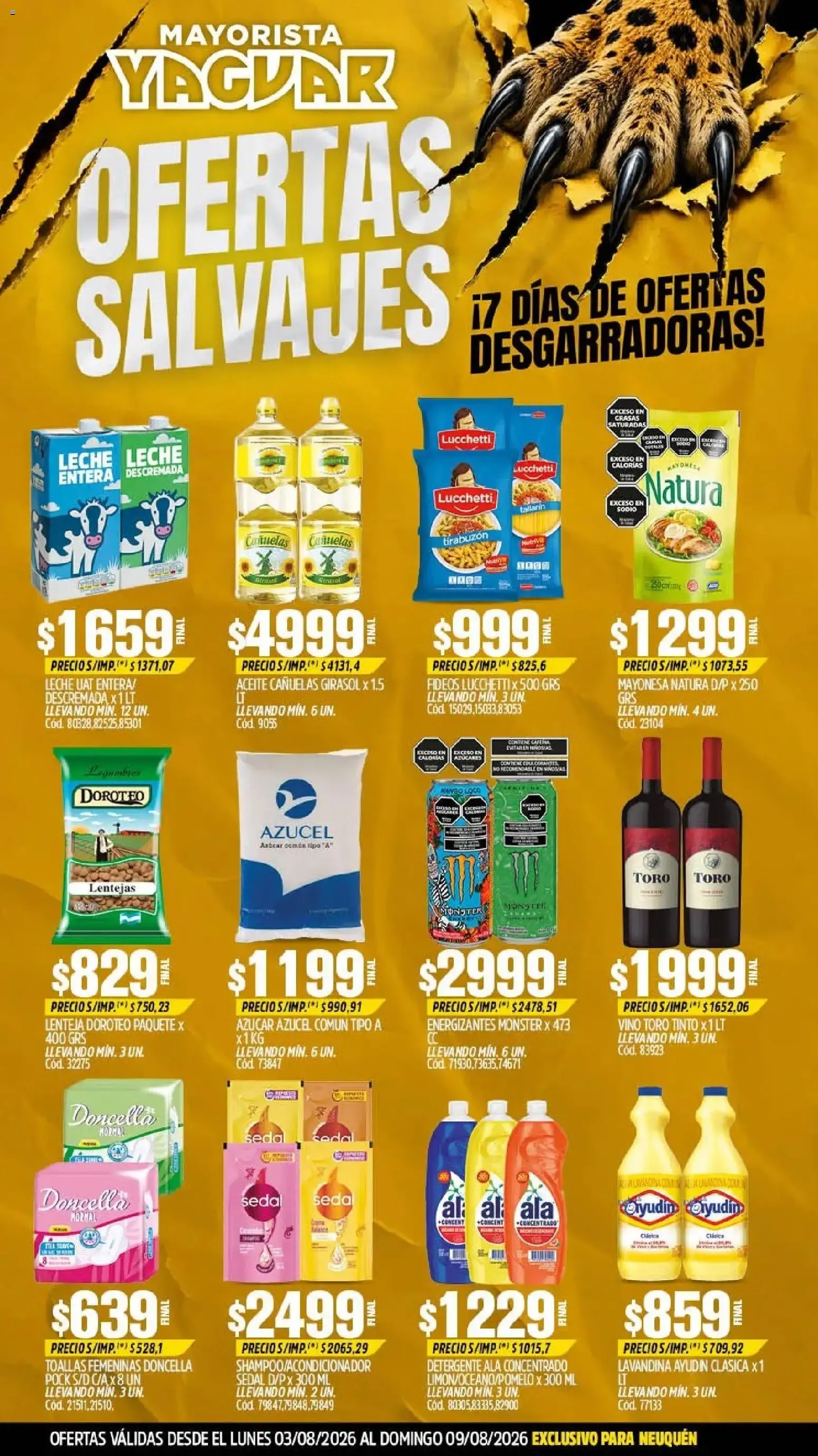 Ofertas de Mayorista Yaguar - Ofertas Salvajes 3 de agosto al 9 de agosto 2026 - Página 1 del catálogo