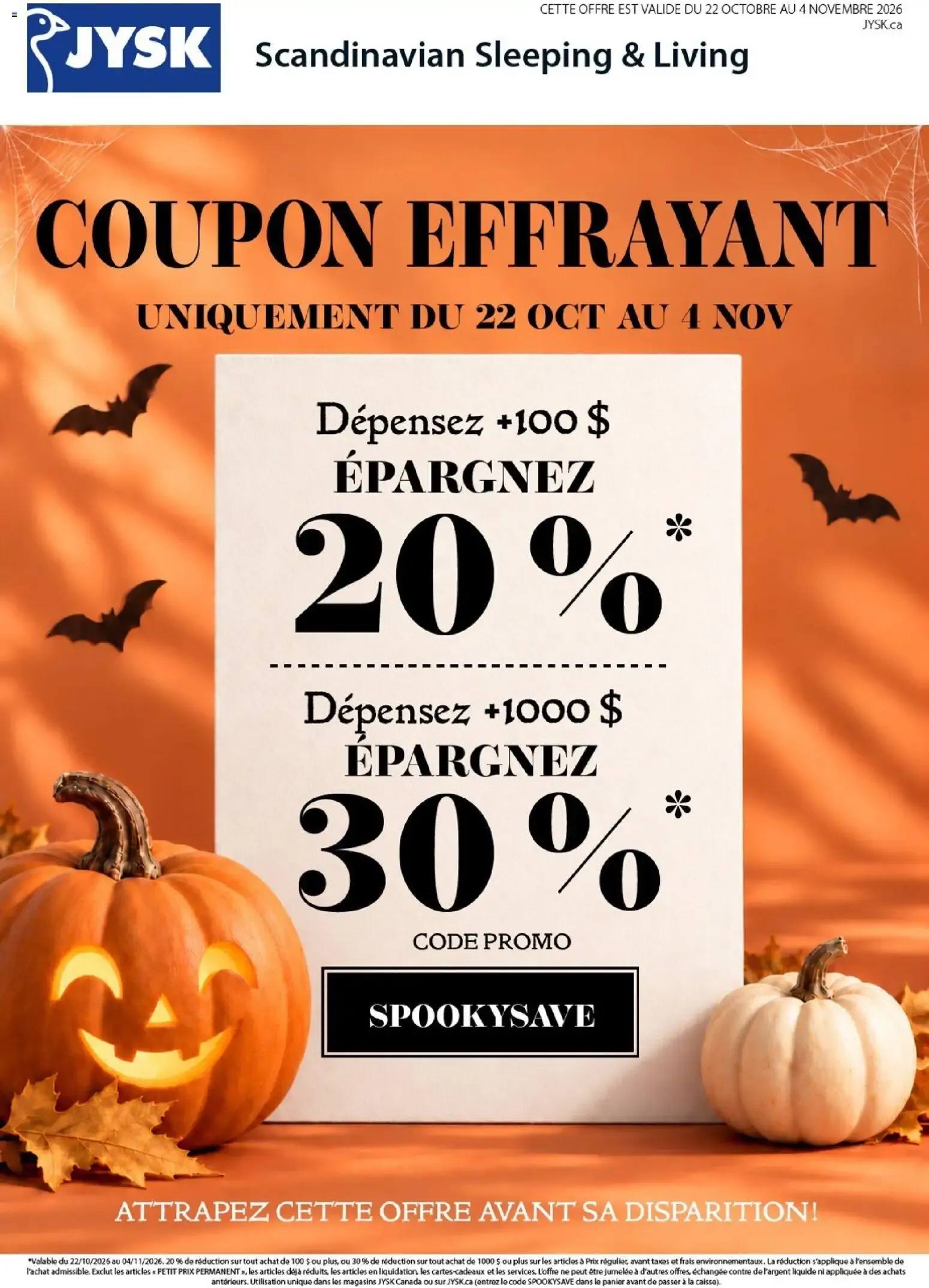 Coupon Effrayant JYSK from October 22 to November 4 2026 - flyer page 1