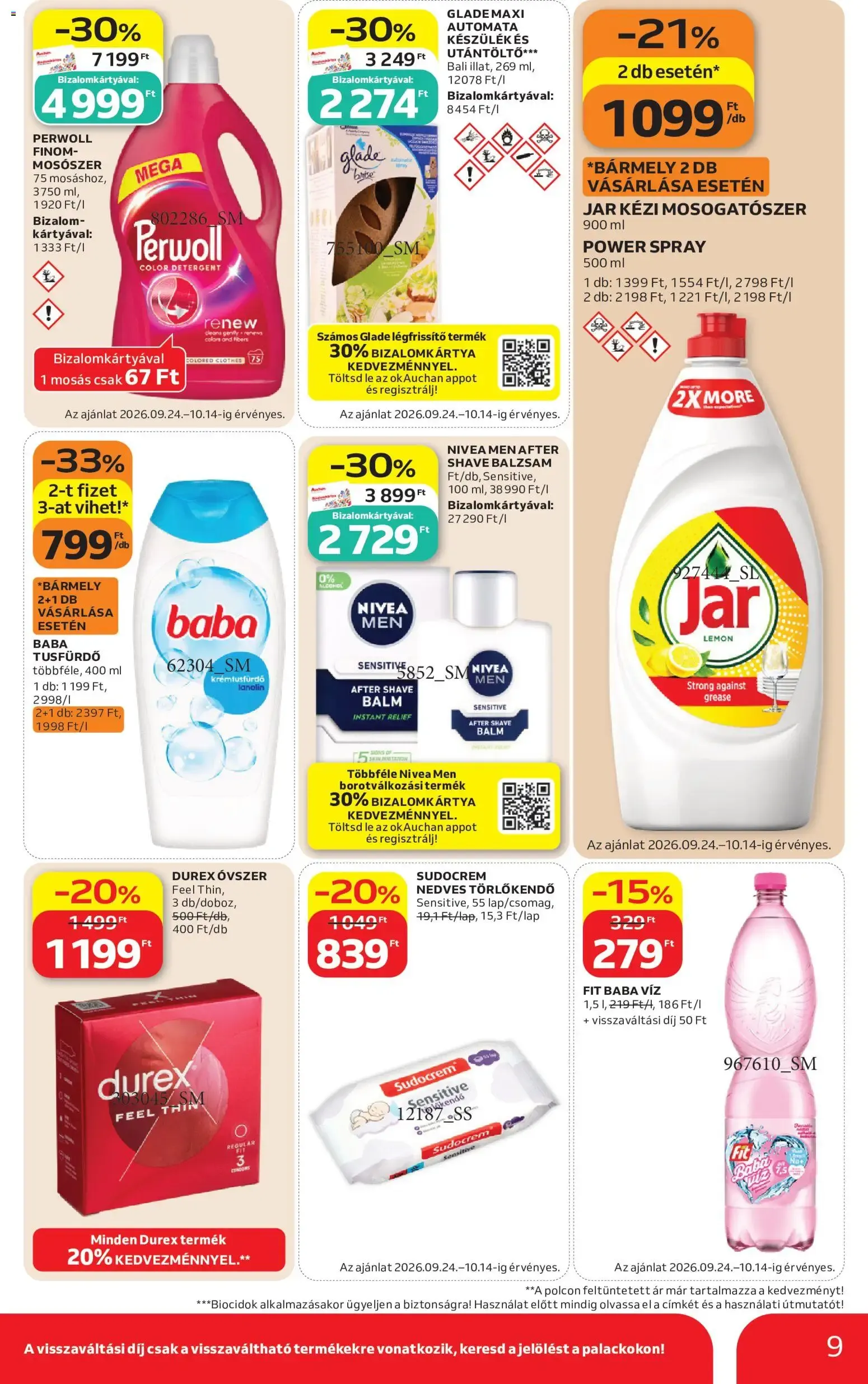 Katalógus Auchan Szupermarket akciós újság - 2026.09.24. -tól/töl > akció, lapozható szórólap 🛍️ szeptember 24.-tól szeptember 30.-ig 2026. - Oldal 9