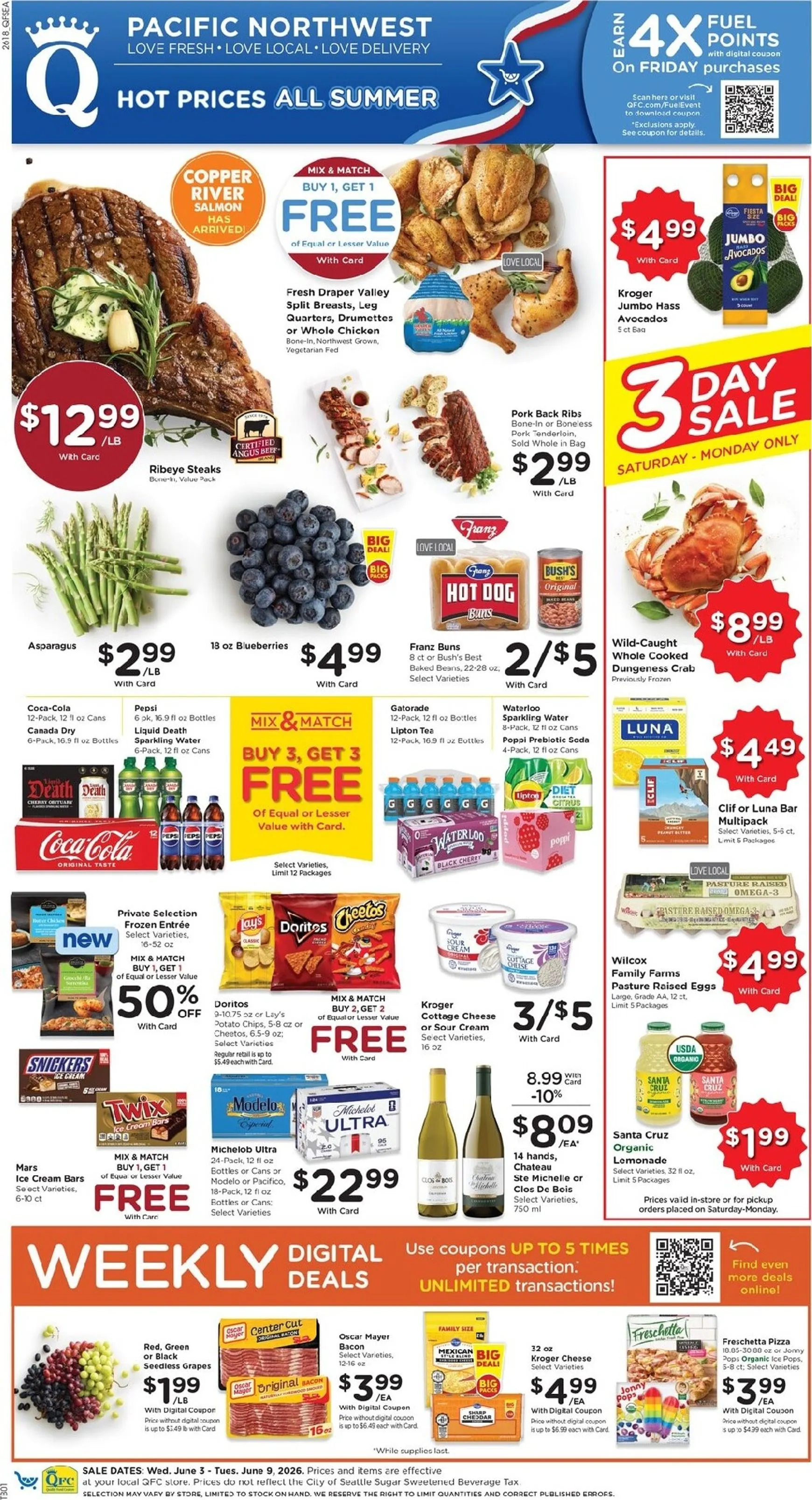 Weekly ad Current QFC leaflet valid from Wednesday 06/03/2026 to Tuesday 06/09/2026 from June 3 to June 9 2026 - Page 1