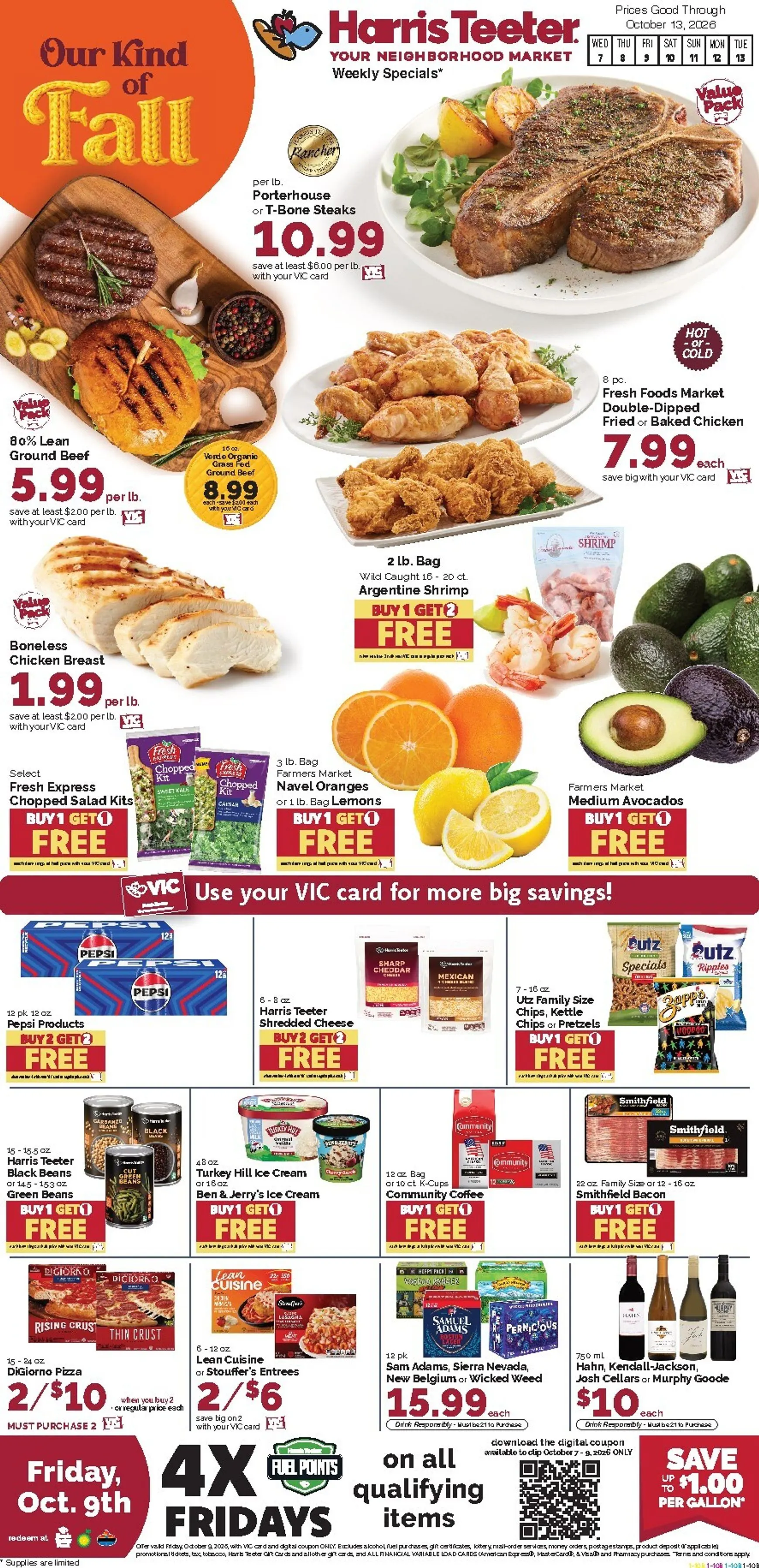 Weekly ad Current Harris Teeter leaflet valid from Wednesday 10/07/2026 to Tuesday 10/13/2026 from October 7 to October 13 2026 - Page 1
