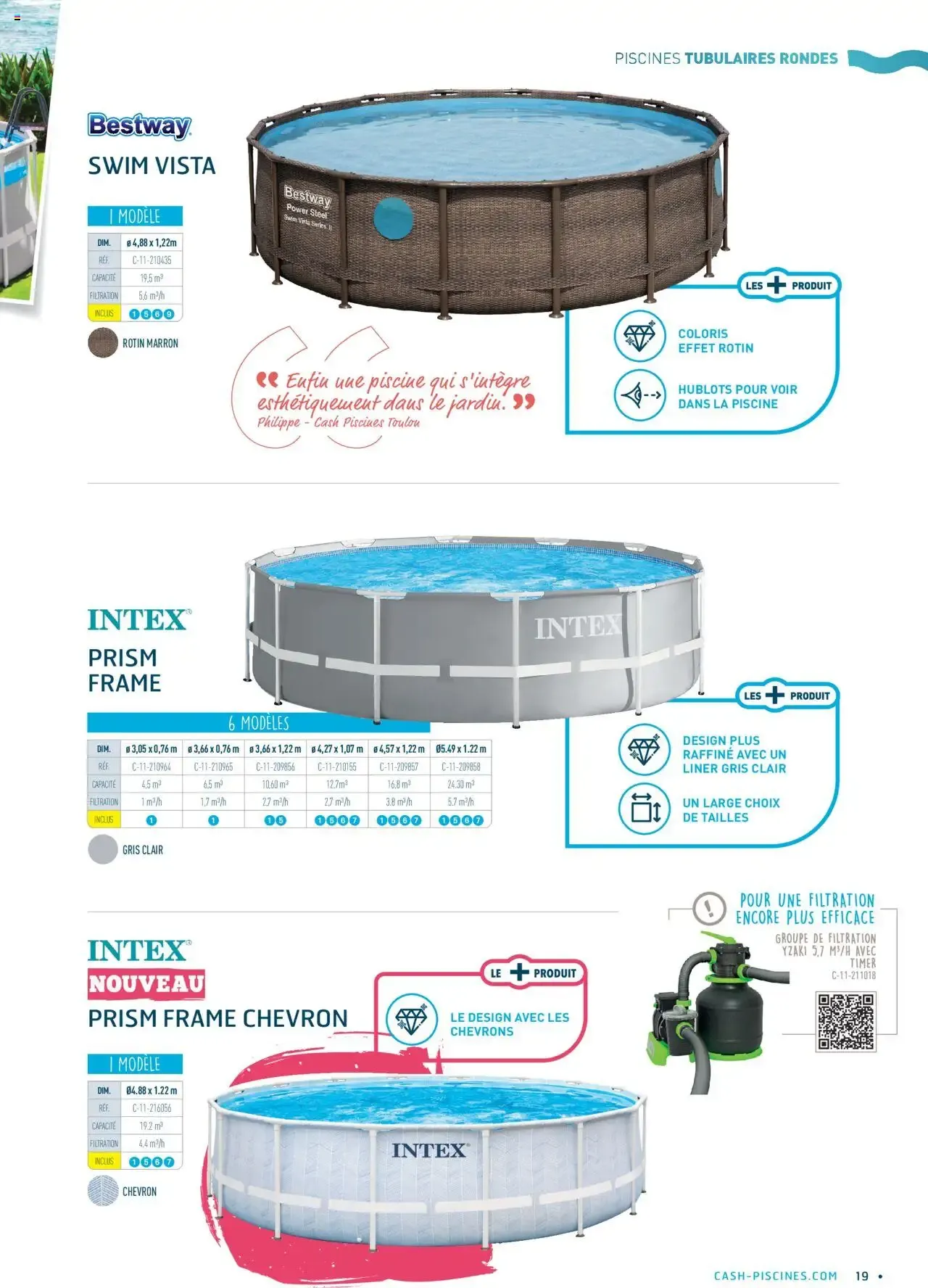 Cash Piscines Guide piscines hors-sol à partir du 01/03/2024 - promo en ligne du 1 mars au 30 septembre 2026 - Catalogue page 19